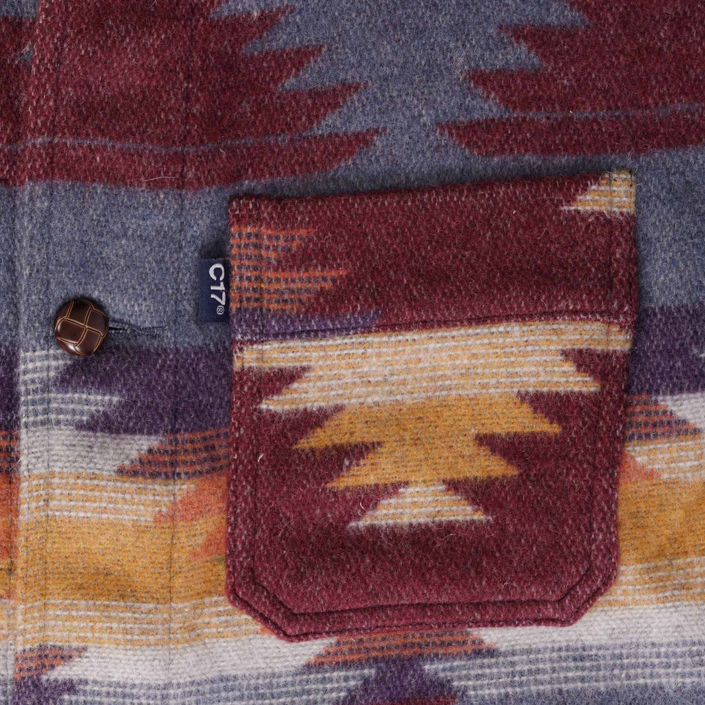 C17 Jeans Navajo Blanket Overshirt - Burnt Orange