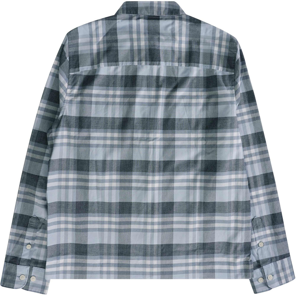 Original Penguin Plaid Stretch Zip Shirt - Cerulean