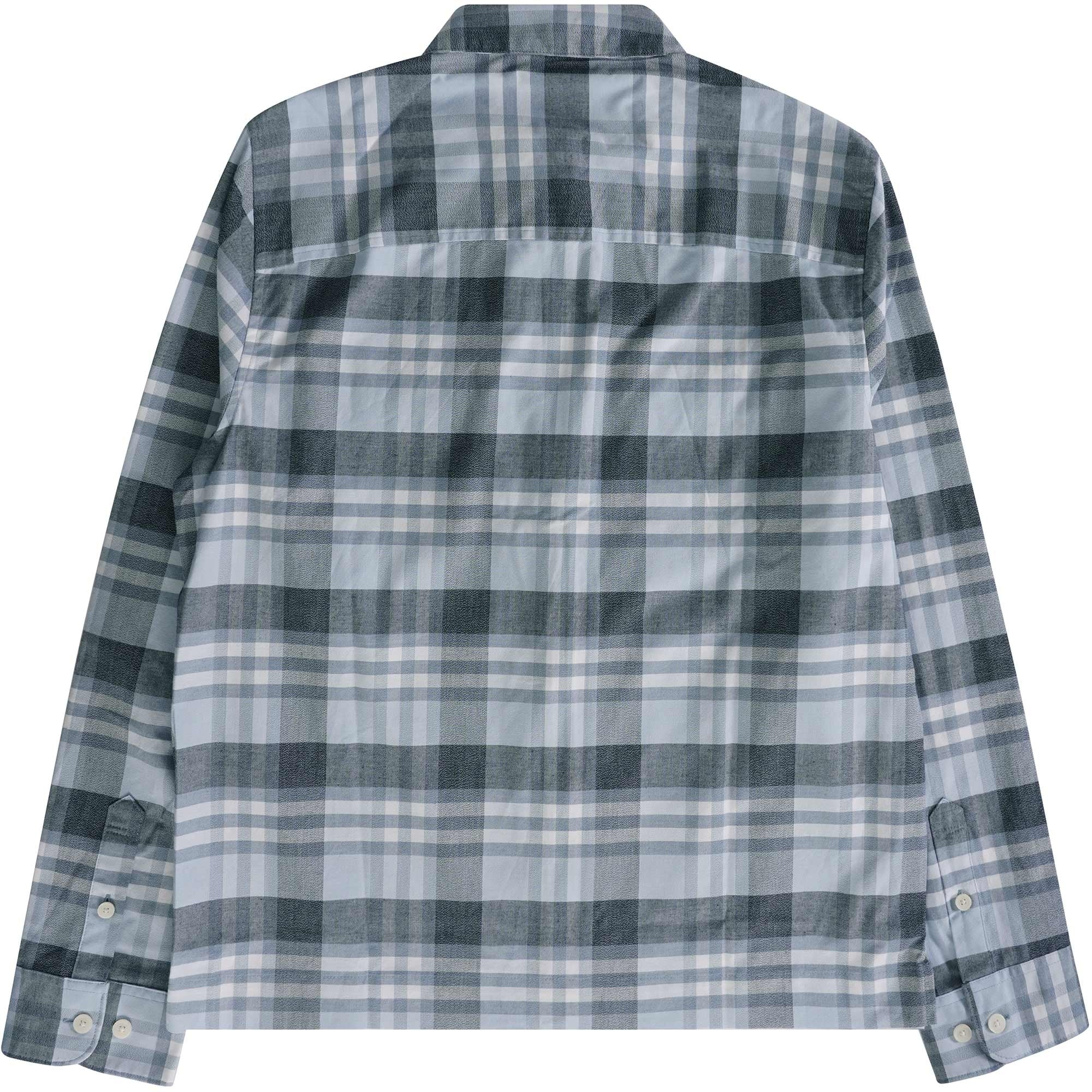 Original Penguin Plaid Stretch Zip Shirt - Cerulean