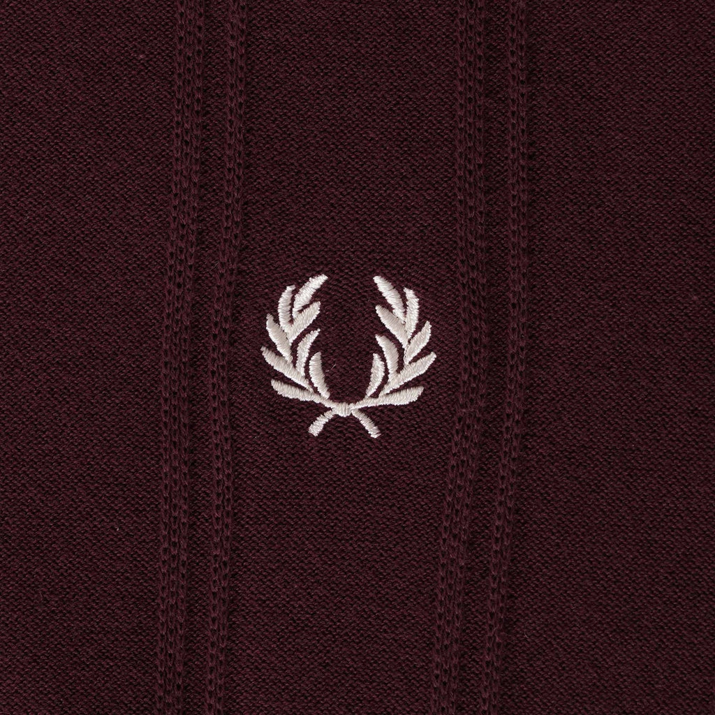 Fred Perry K3 Tipping Texture Knitted Polo Shirt - Oxblood