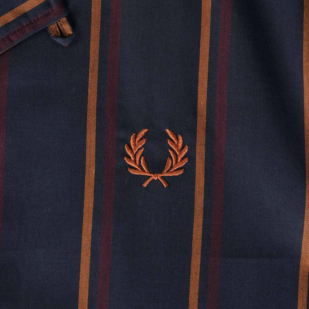 Fred Perry Striped Revere Collar Shirt - Navy