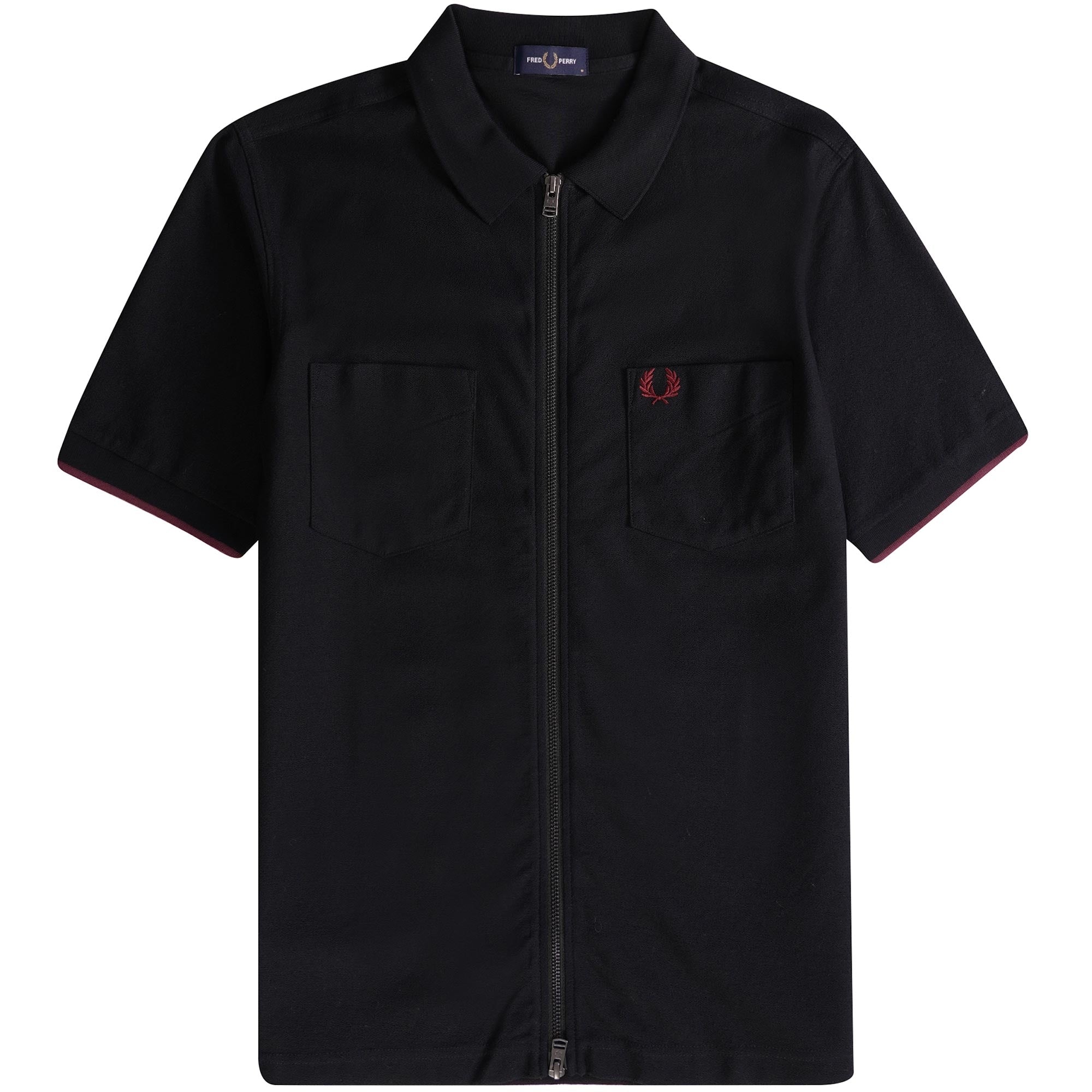 Fred Perry M4 Zip Polo Shirt - Navy