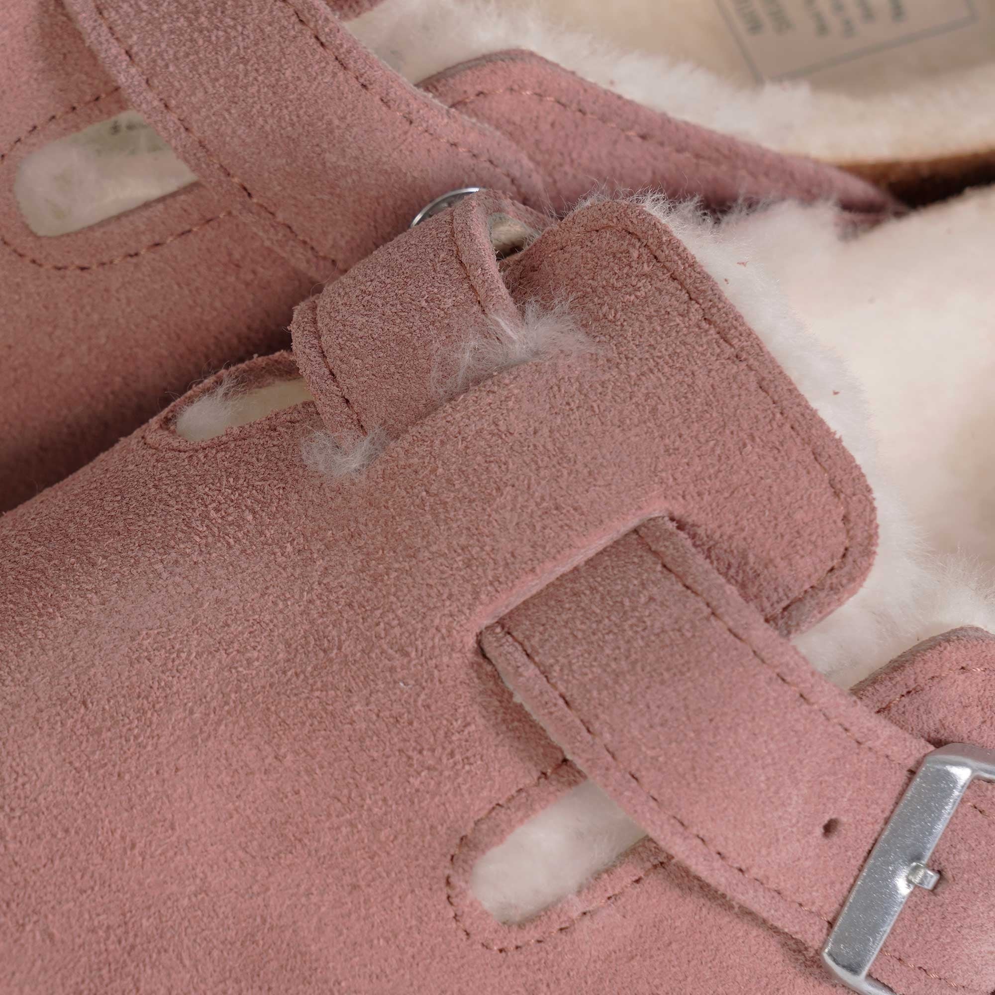 Birkenstock Womens Boston Shearling - Pink Clay