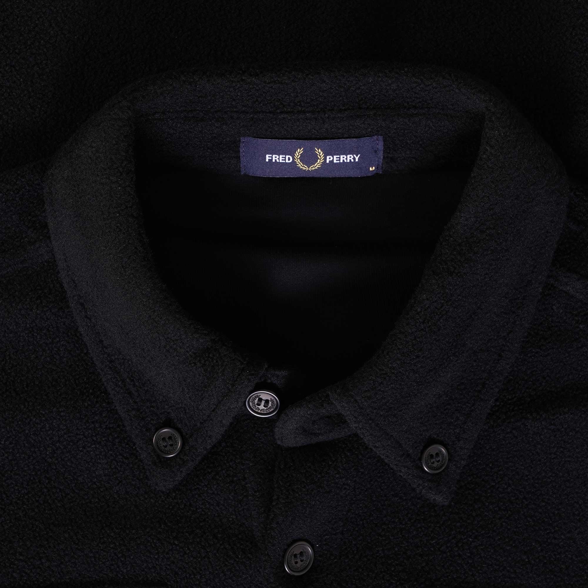 Fred Perry Reverse Fleeceback Overshirt - Black