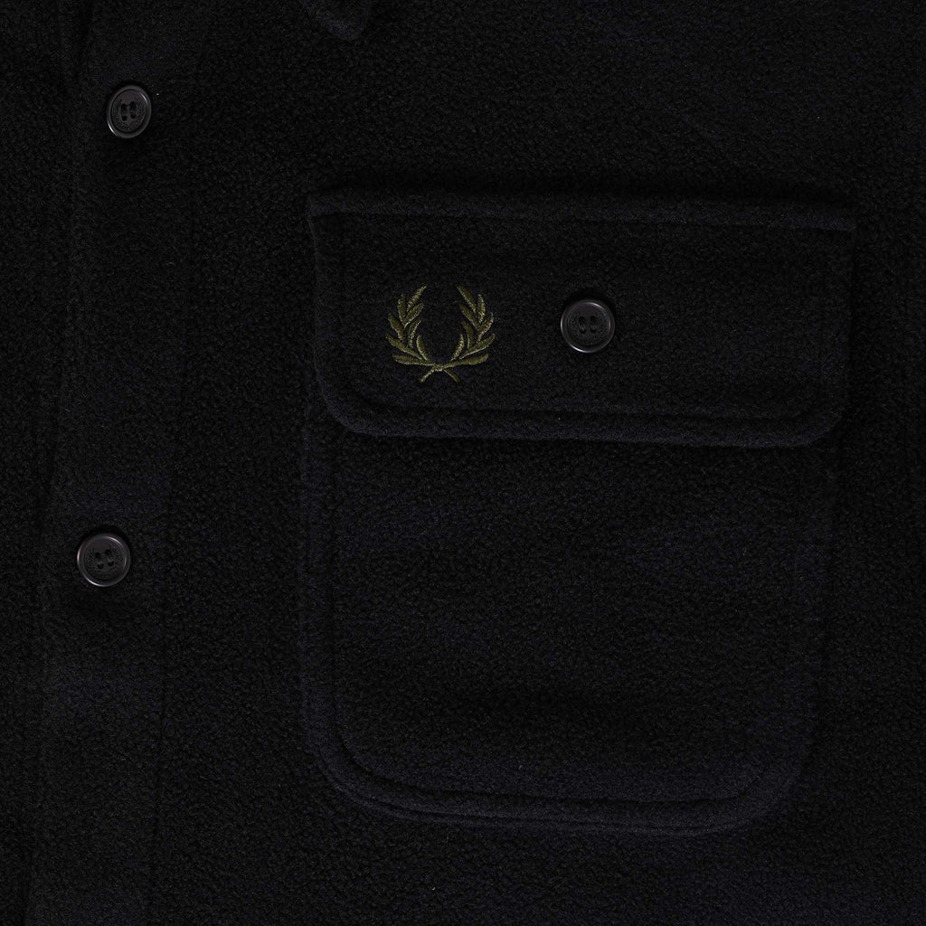 Fred Perry Reverse Fleeceback Overshirt - Black