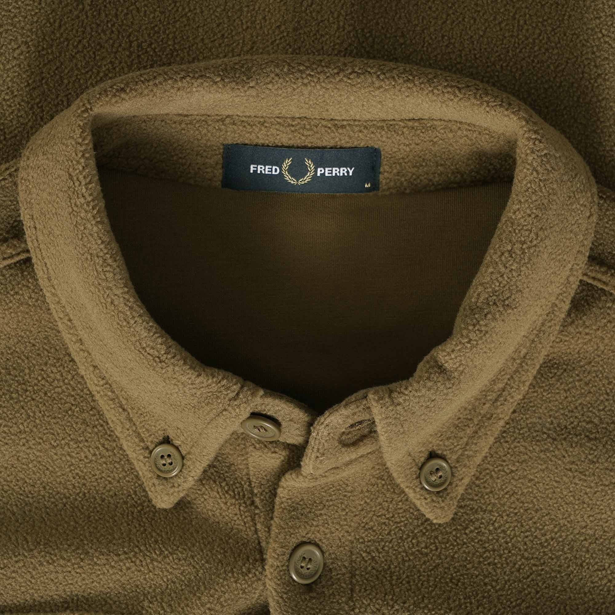 Fred Perry Reverse Fleeceback Overshirt - Shaded Stone