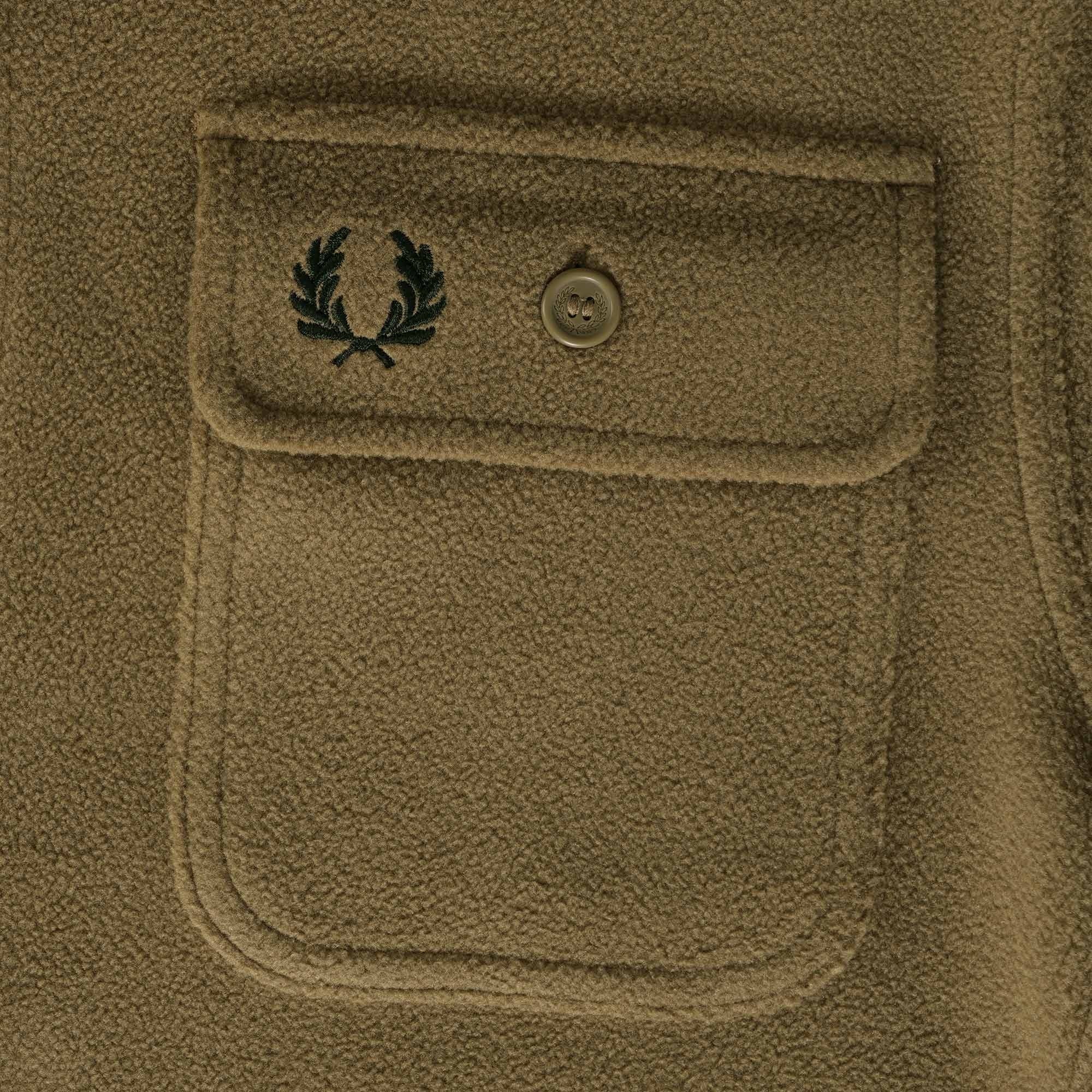 Fred Perry Reverse Fleeceback Overshirt - Shaded Stone