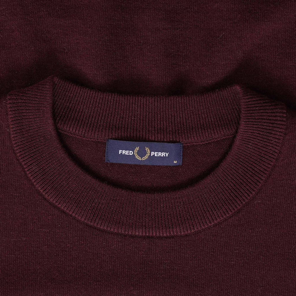 Fred Perry Tipped Sleeve Crew Neck - Oxblood