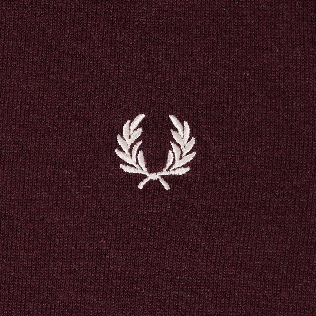 Fred Perry Tipped Sleeve Crew Neck - Oxblood