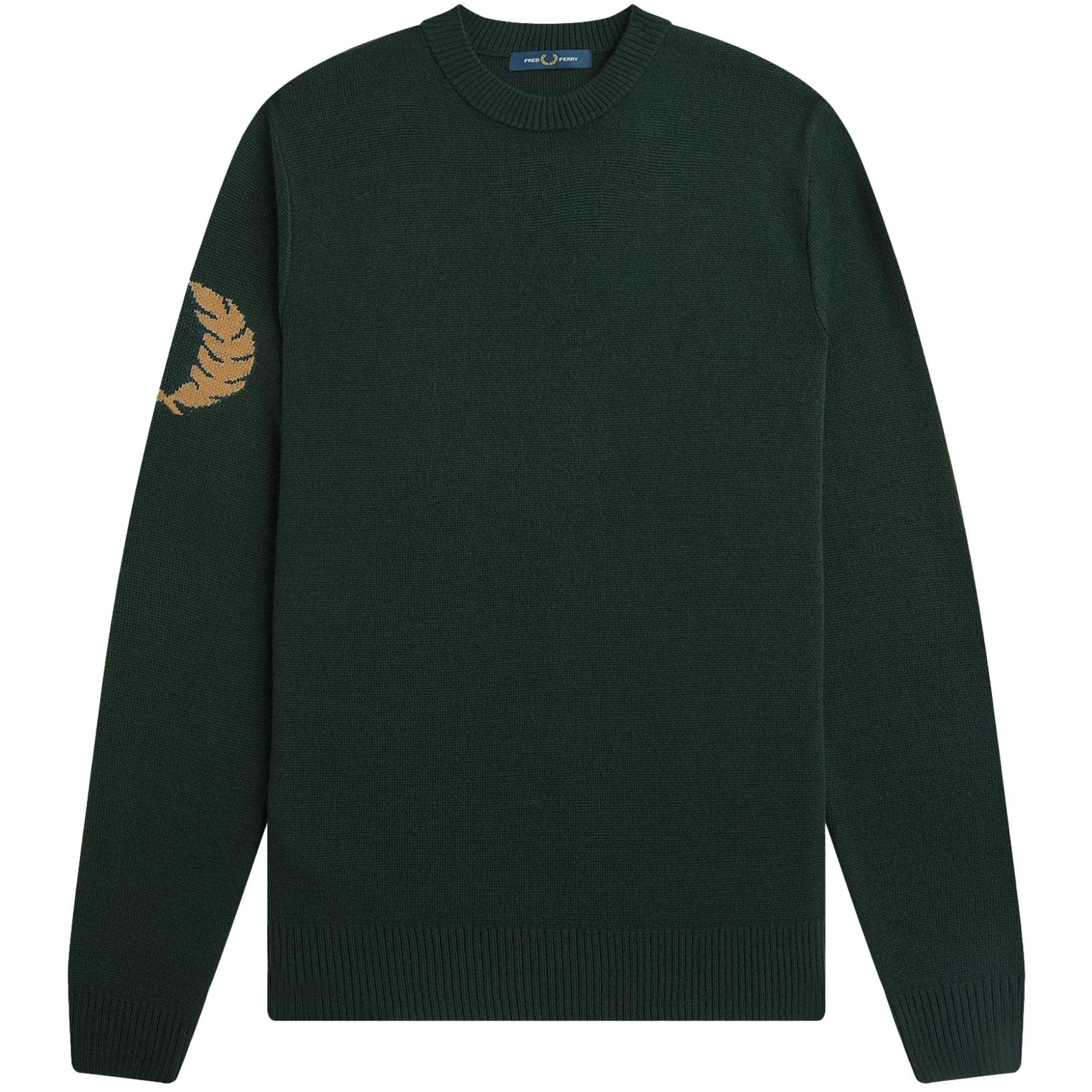 Fred Perry Laurel Wreath Crew Neck Jumper - Night Green