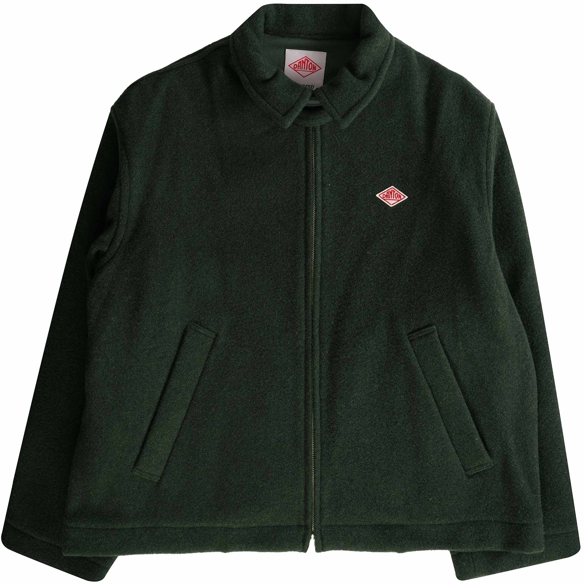 Danton Wool Light Pile Full Zip Blouson - Moss Green