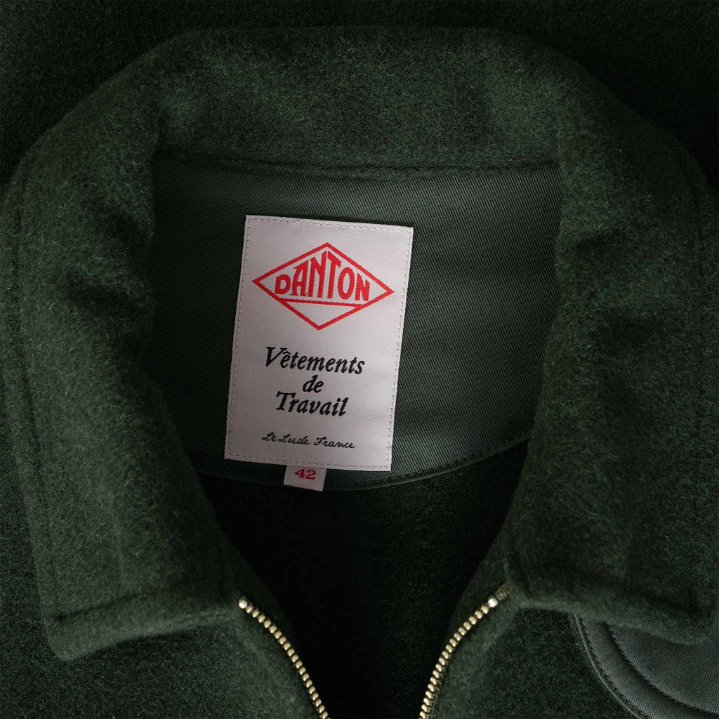 Danton Wool Light Pile Full Zip Blouson - Moss Green