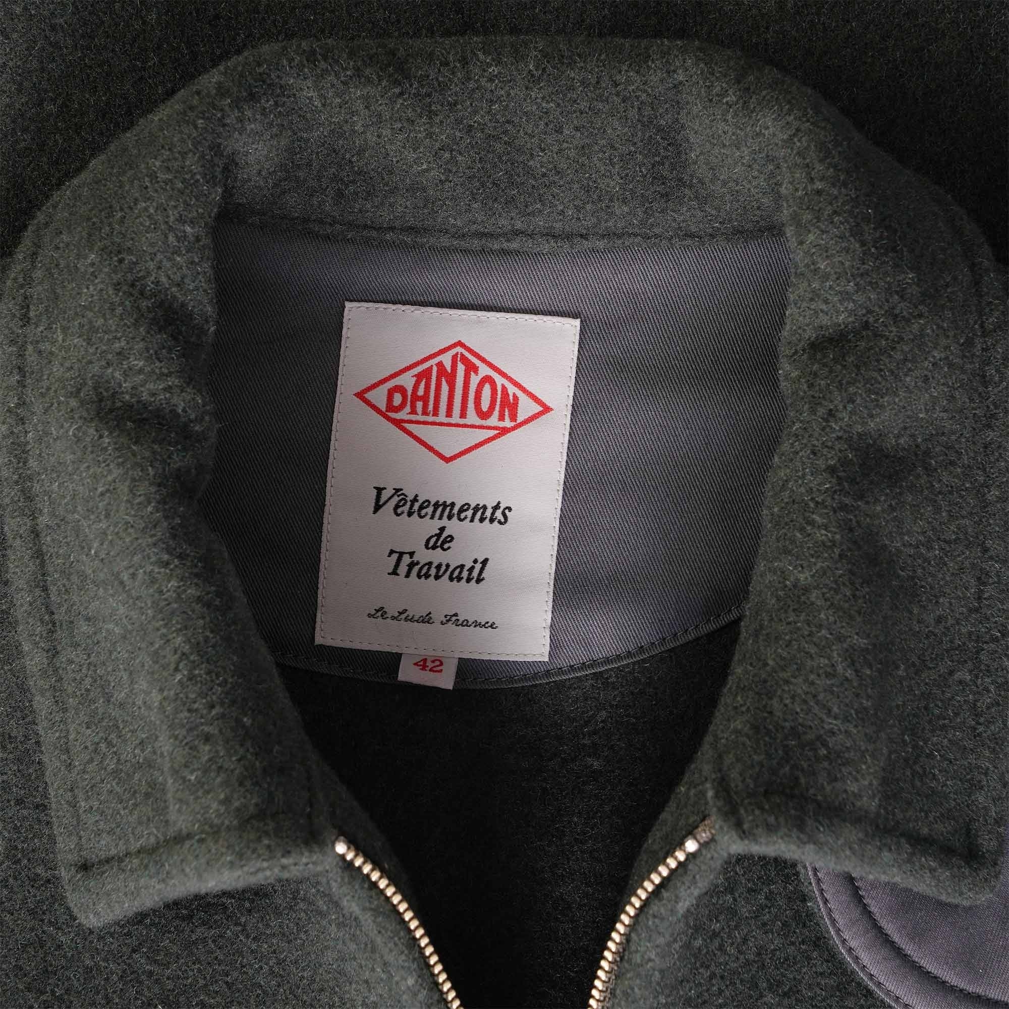 Danton Wool Light Pile Full Zip Blouson - Grey