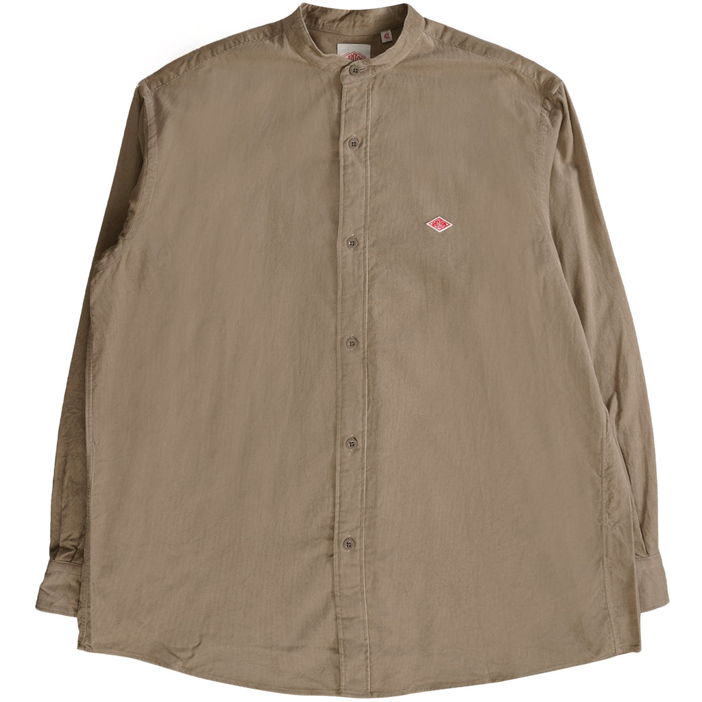 Danton Corduroy Band Collar Shirt - Sand