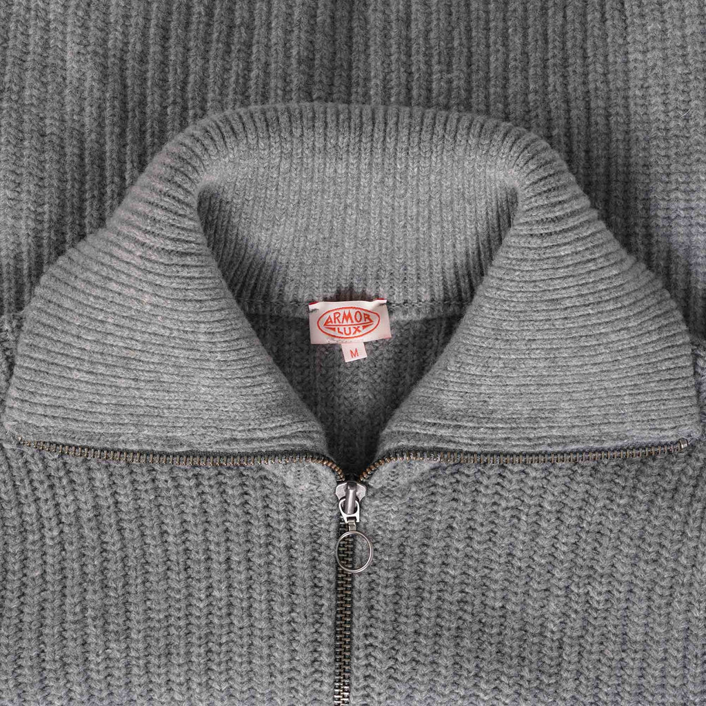 Armor Lux Ribbed Cardigan - Slate Grey