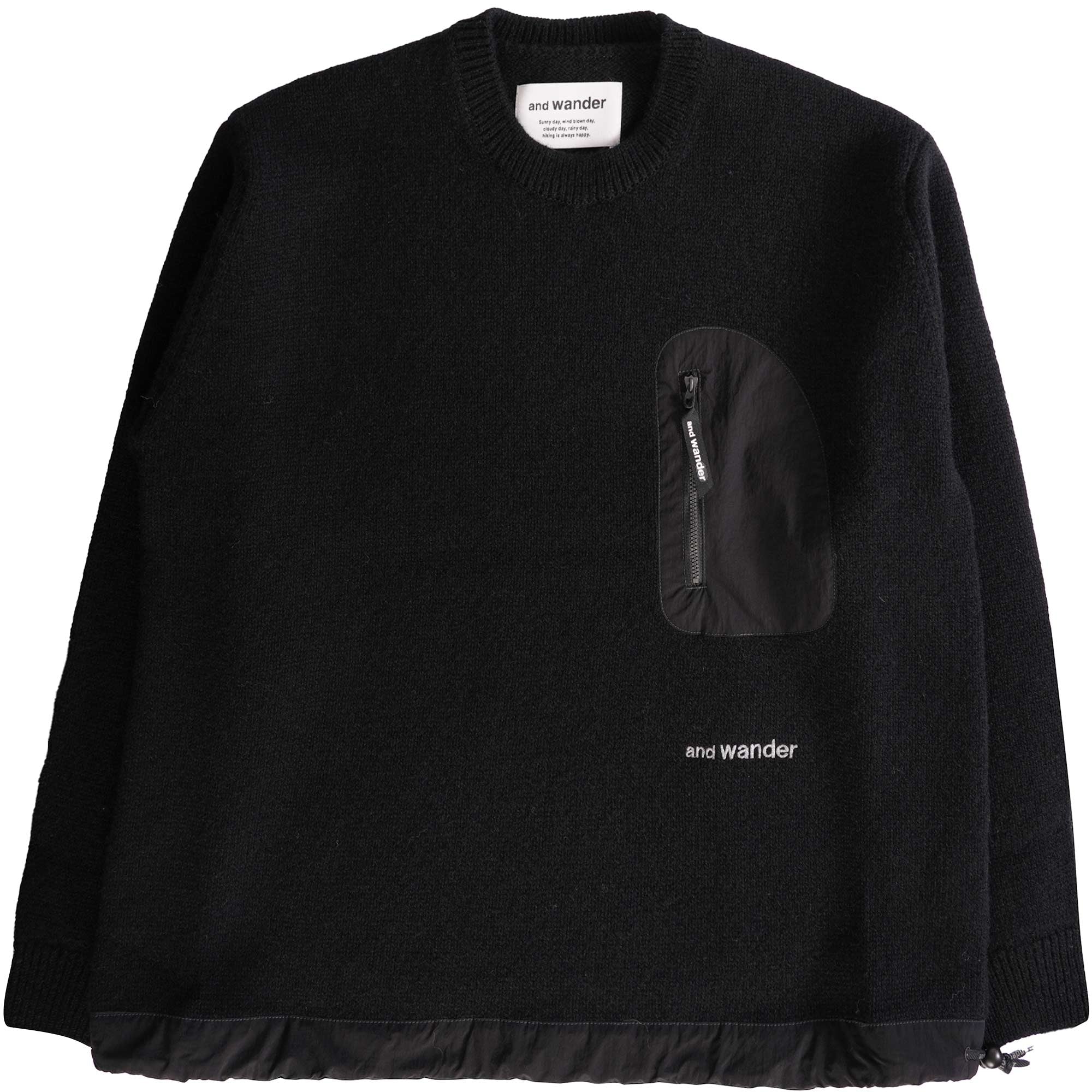 And Wander Shetland Sweater - Black