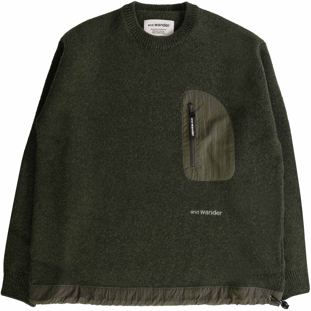 And Wander Shetland Sweater - Khaki