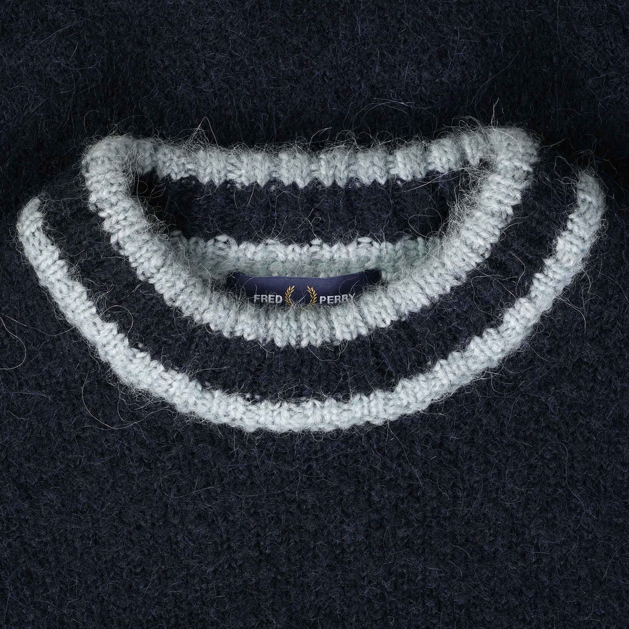 Fred Perry Alpaca Blend Crew Neck Jumper - Navy