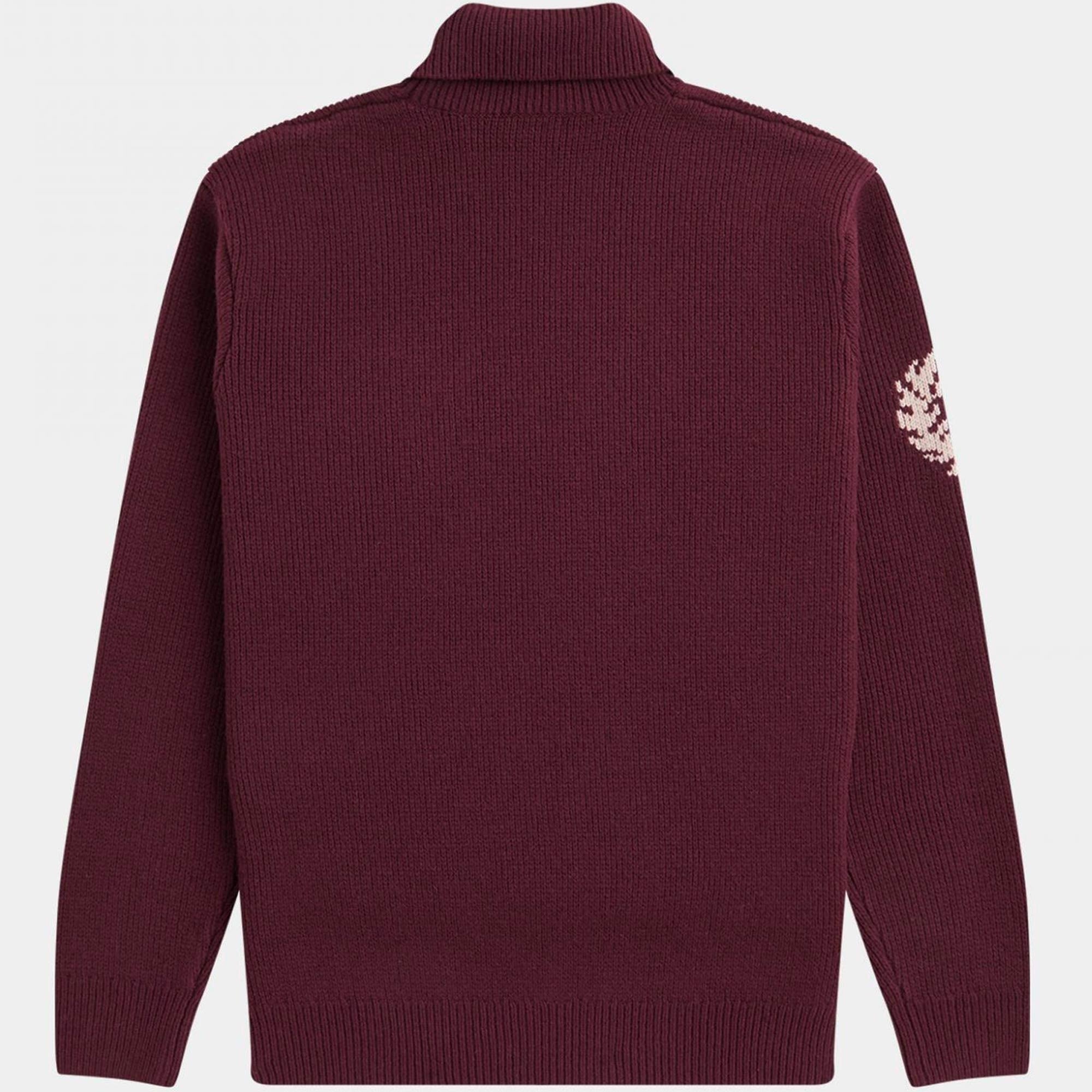 Fred Perry Laurel Wreath Roll Neck Jumper - Oxblood