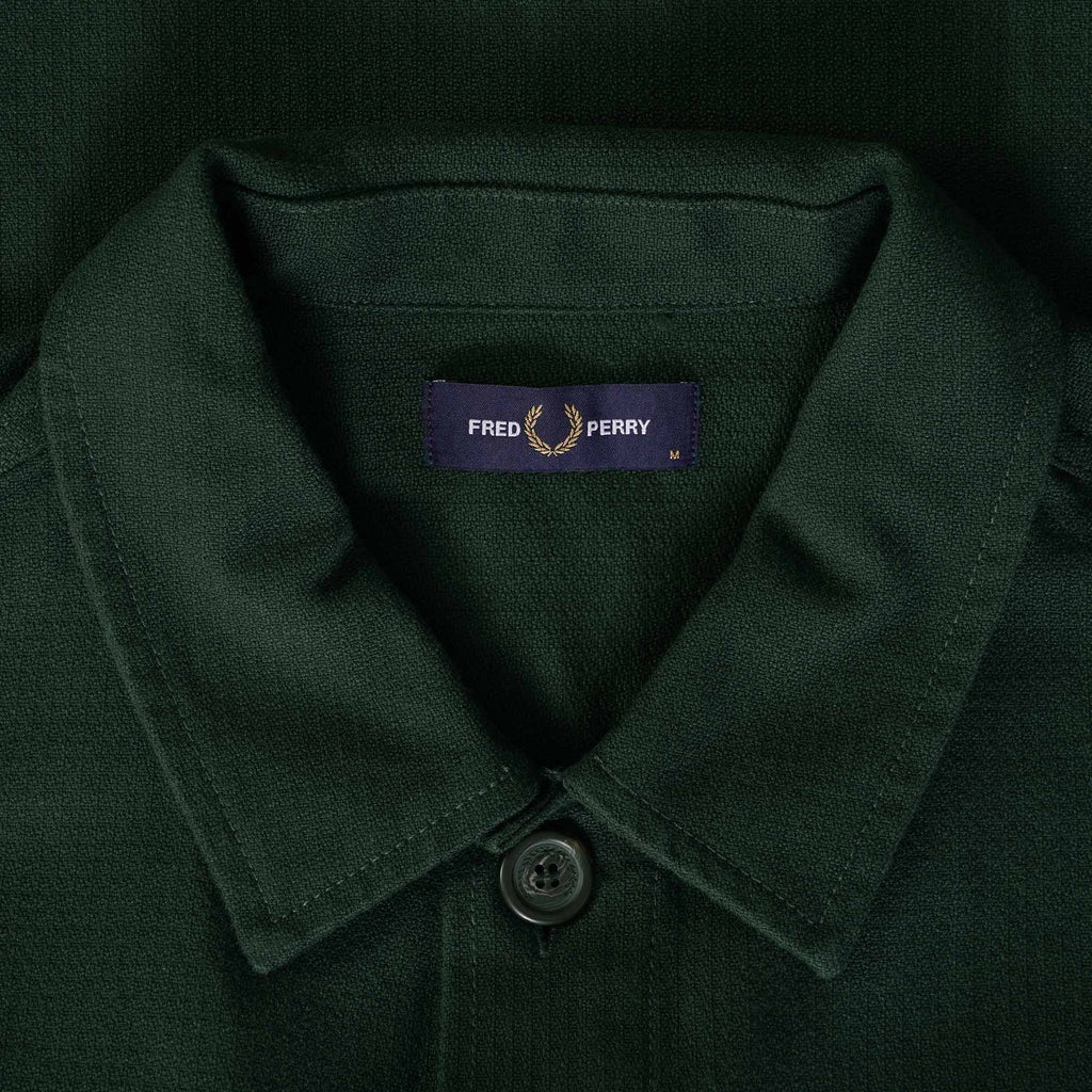Fred Perry Wool Blend Overshirt - Night Green