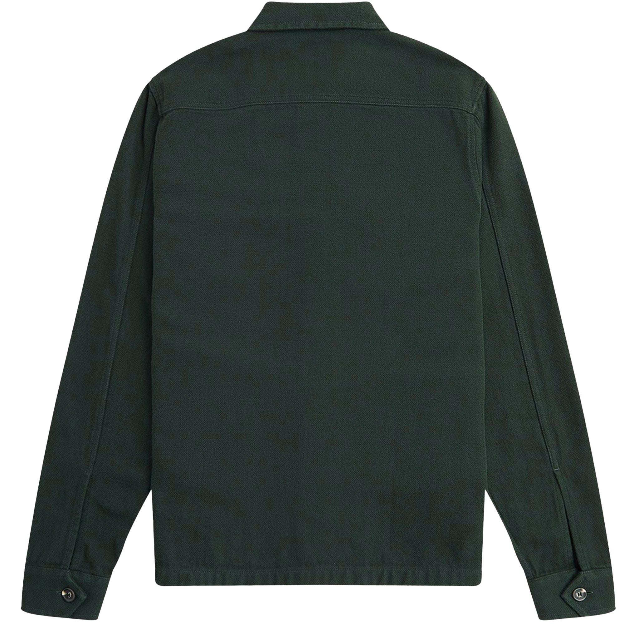 Fred Perry Wool Blend Overshirt - Night Green