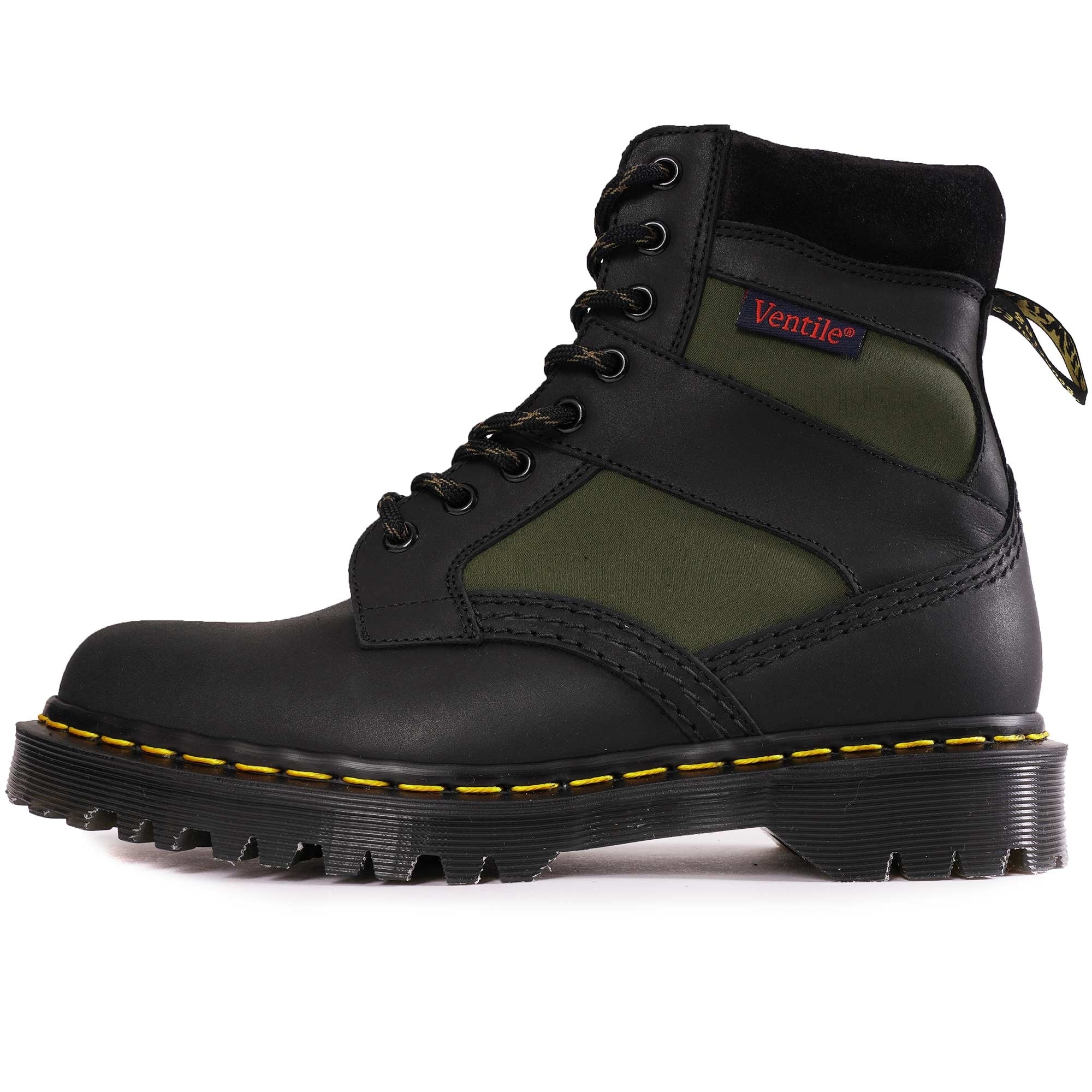 Dr. Martens Made In England 1460 Made In England Padded Panel Lace Up Boots - Black/Olive