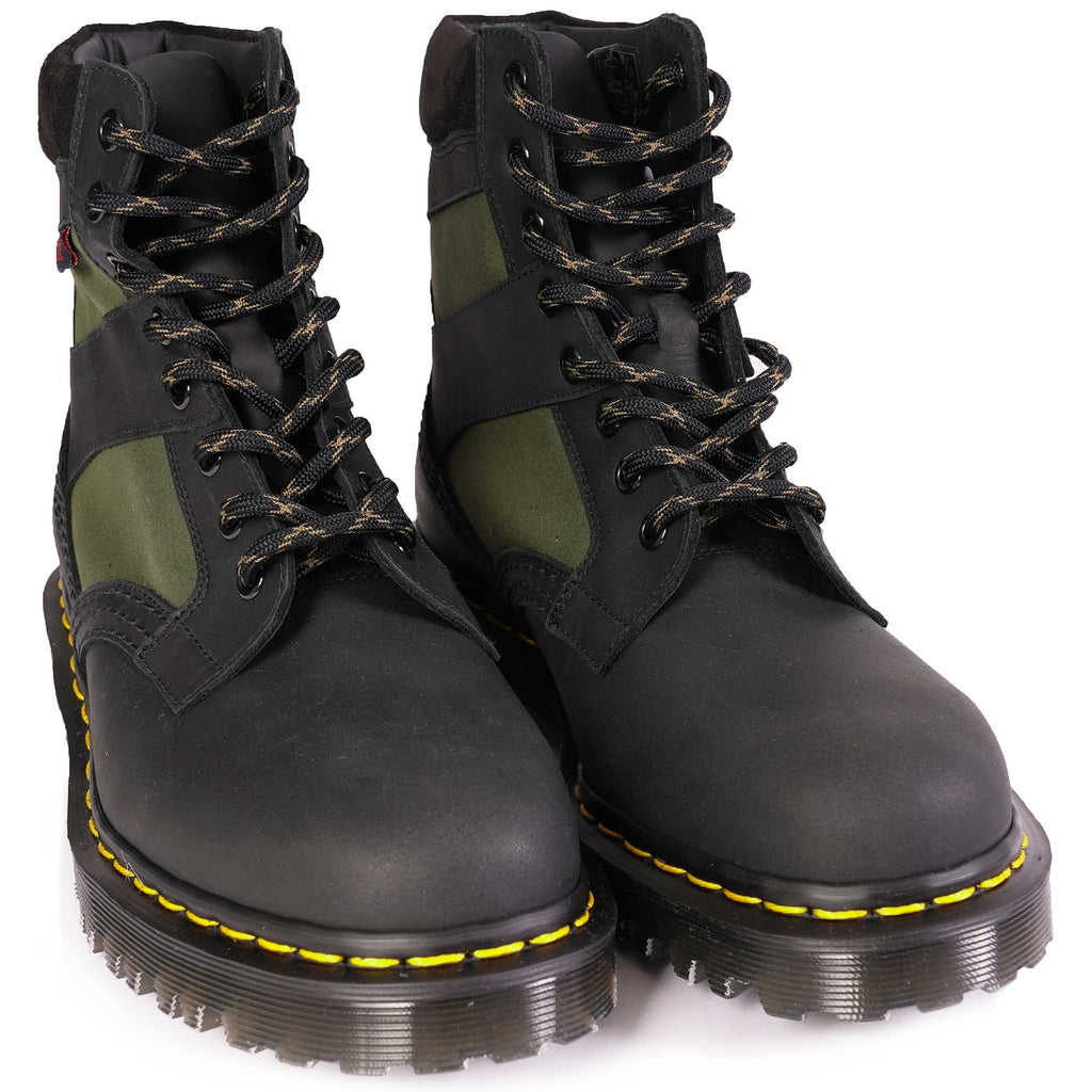 Dr. Martens Made In England 1460 Made In England Padded Panel Lace Up Boots - Black/Olive