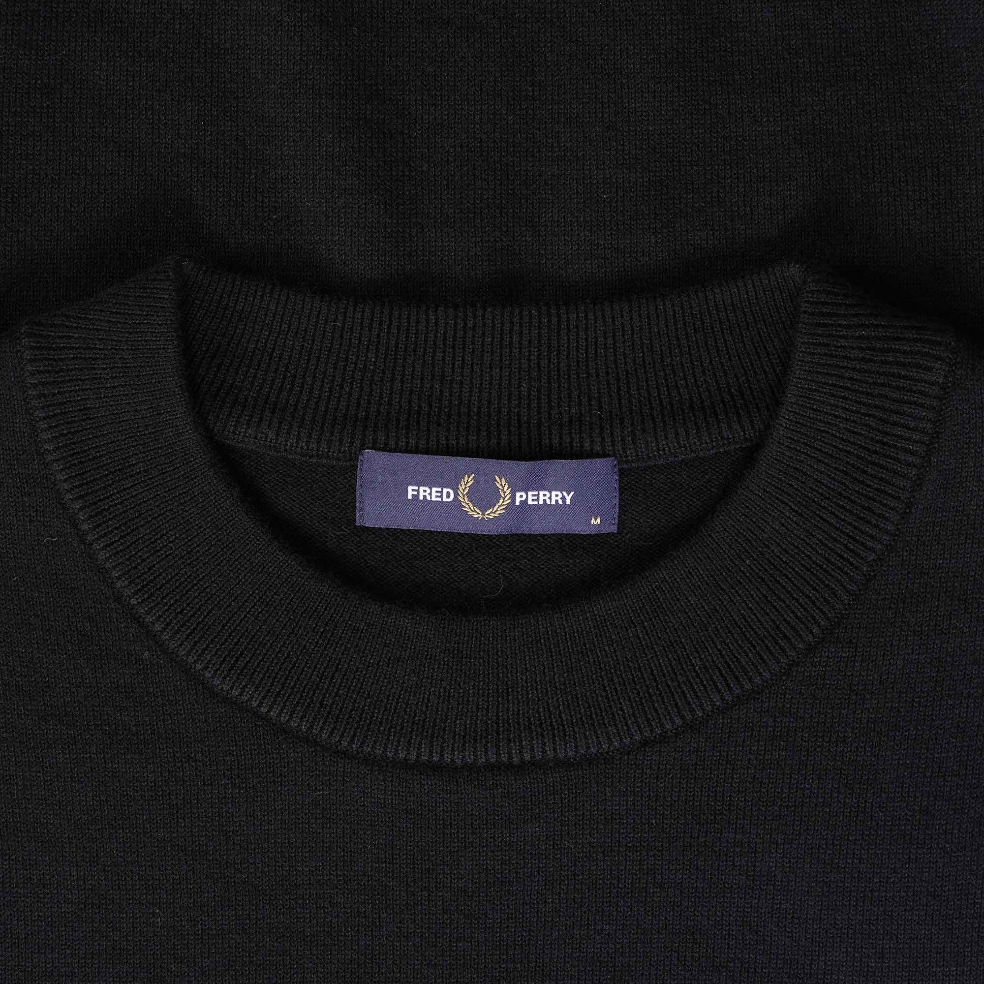 Fred Perry Tipped Sleeve Crew Neck - Black
