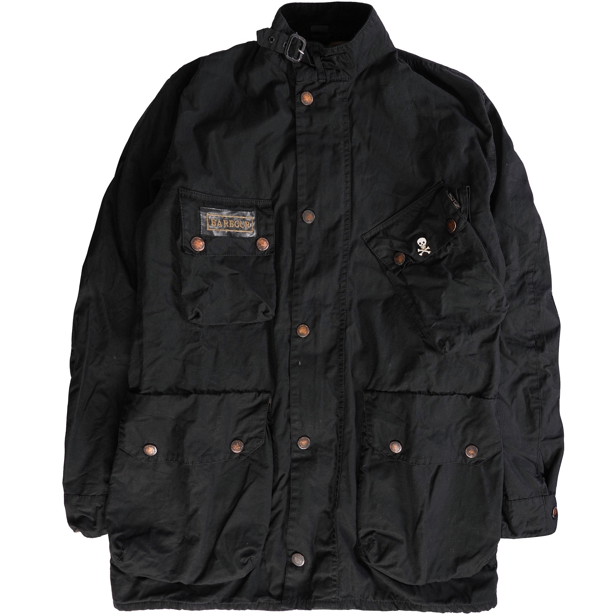 Barbour International Distressed Wax Jacket - Black