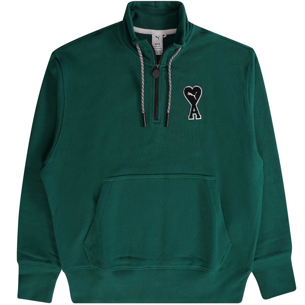 Puma x Ami Half Zip Sweatshirt - Varsity Green