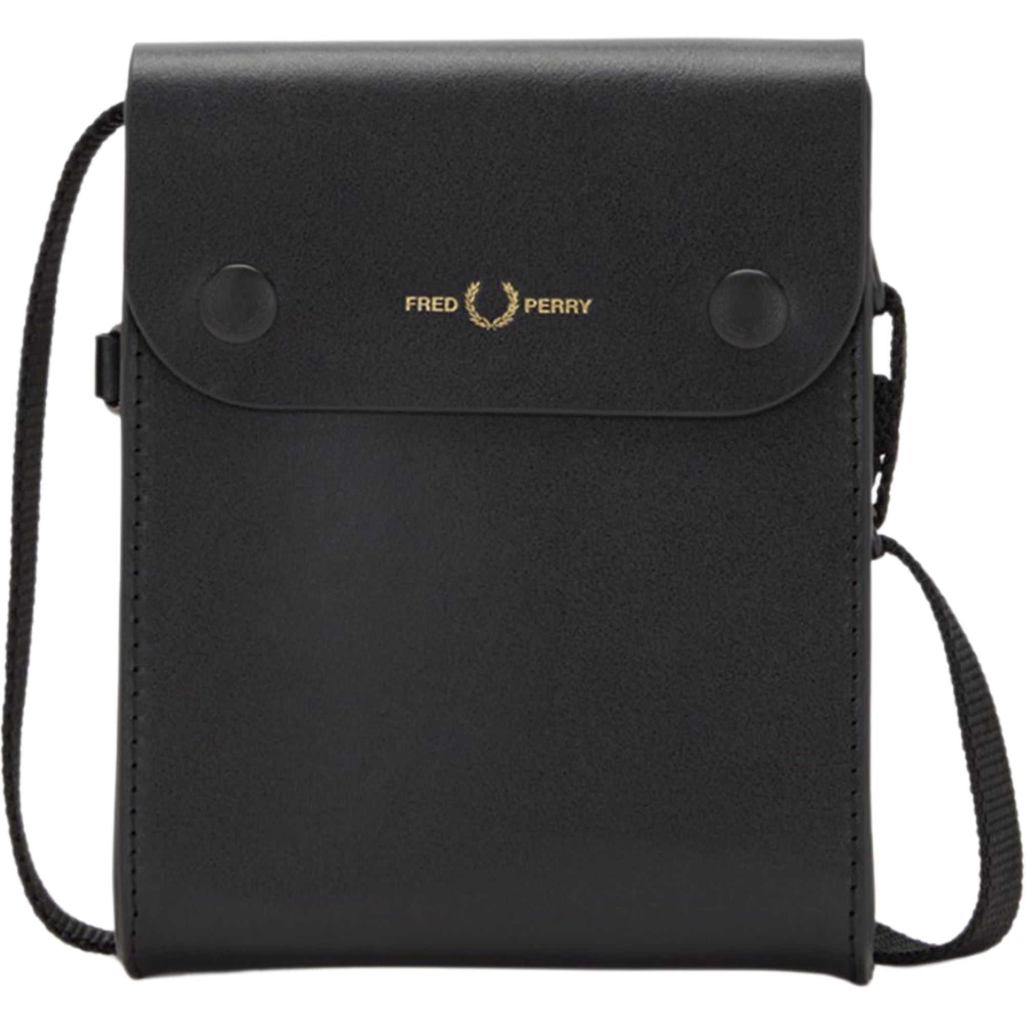 Fred Perry Burnished Leather Pouch - Black