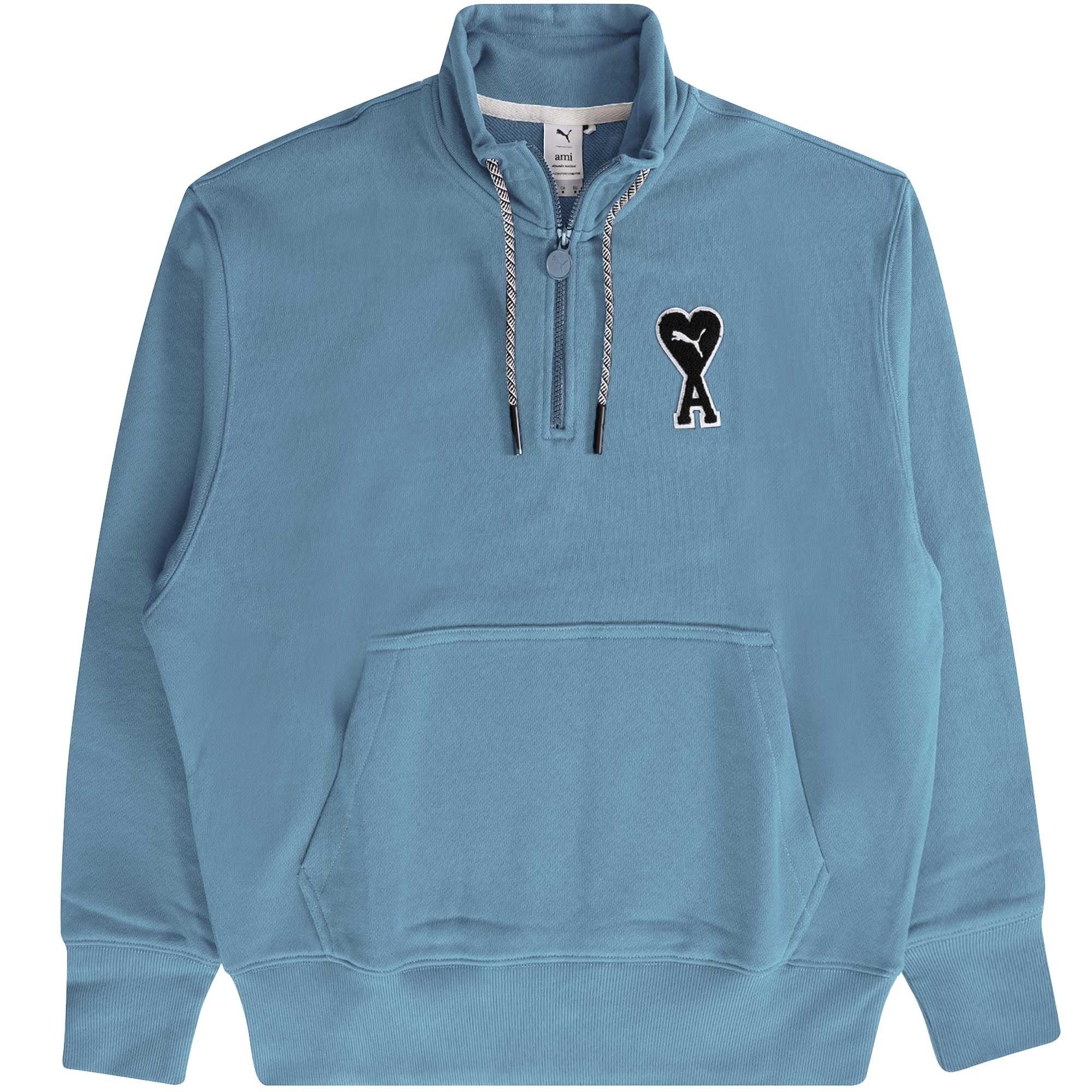 Puma x AMI Half Zip Sweatshirt - Faded Denim