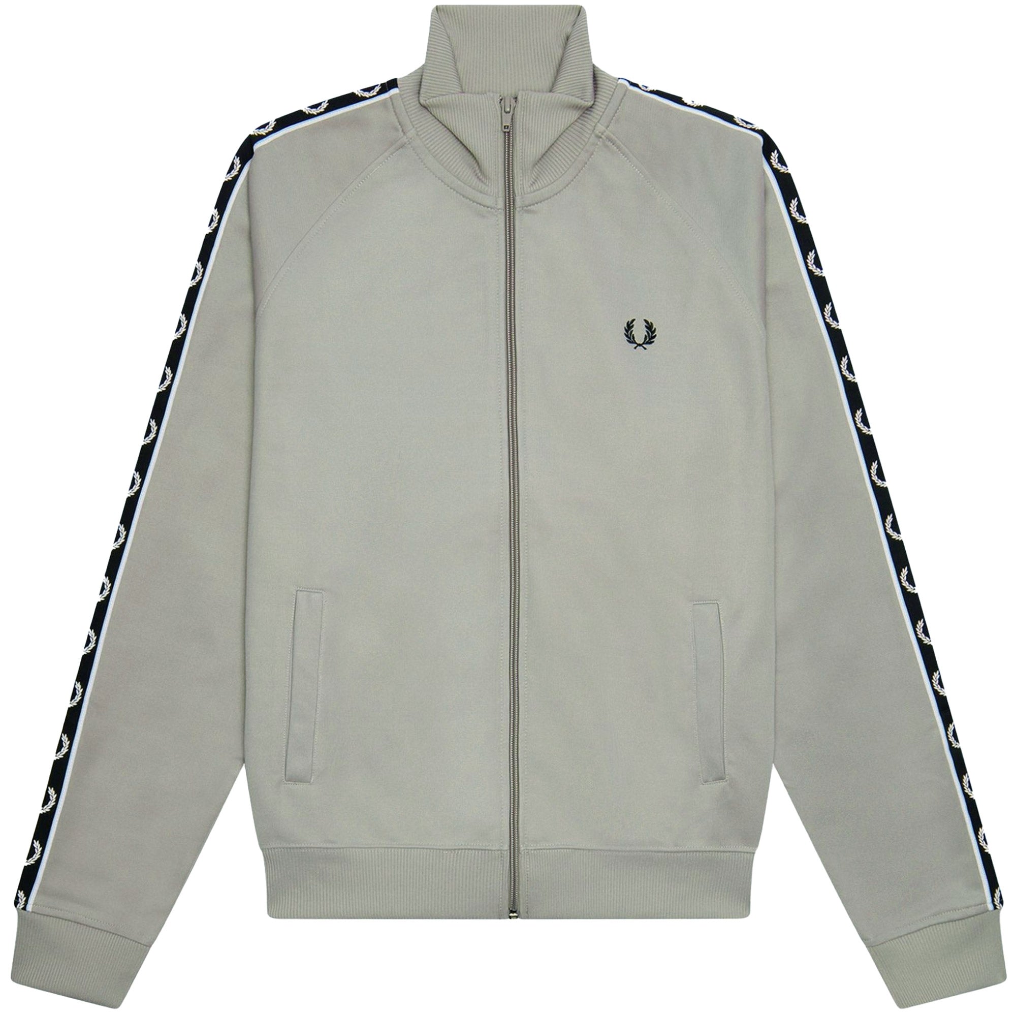 Fred Perry Contrast Taped Track Jacket - Concrete