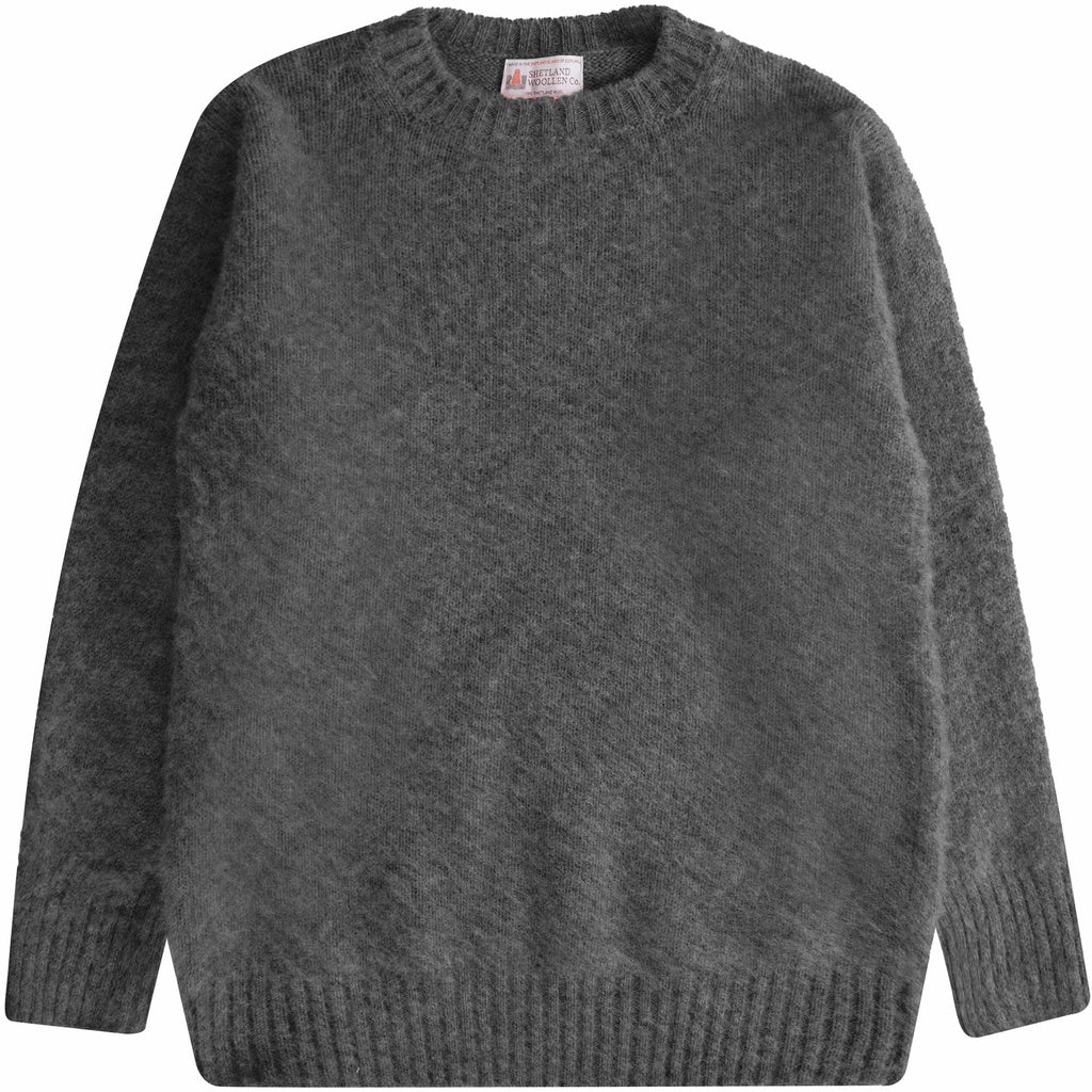 Shetland Woollen Co Shaggy Crew Knit - Heron
