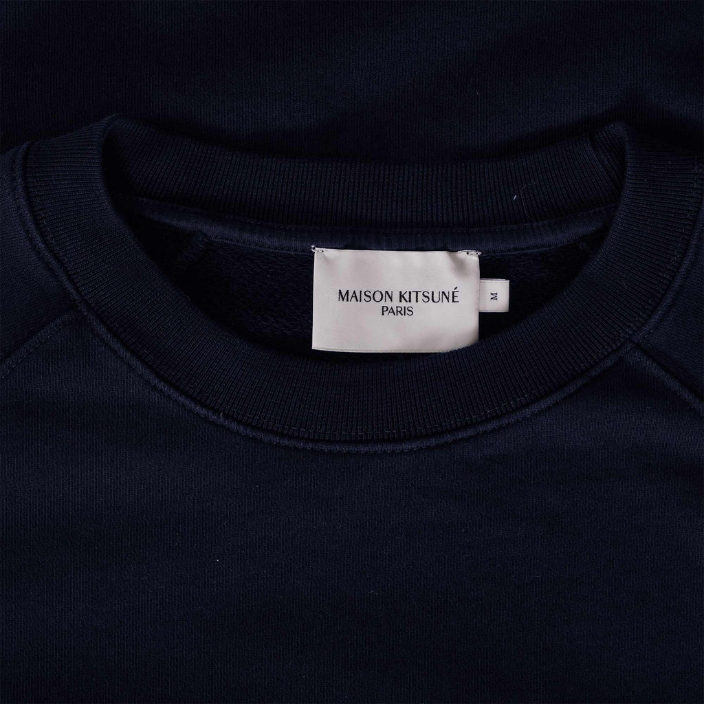 Maison Kitsune Tricolour Fox Patch Clean Sweatshirt - Navy