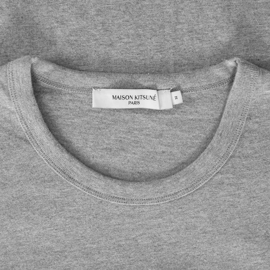 Maison Kitsune Navy Fox Patch Classic Pocket T-Shirt - Grey