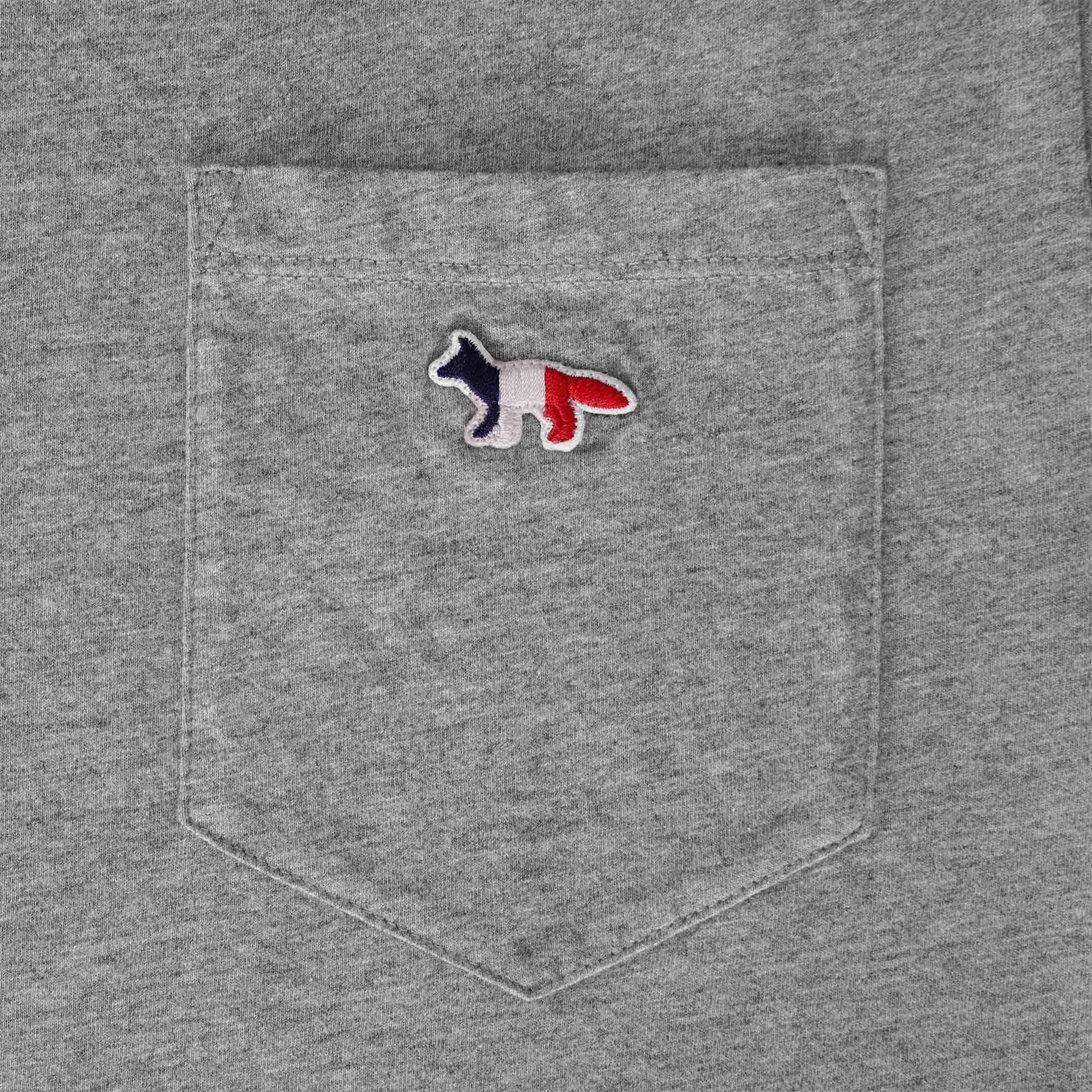 Maison Kitsune Tricolour Fox Patch Classic Patch Pocket T-Shirt - Grey