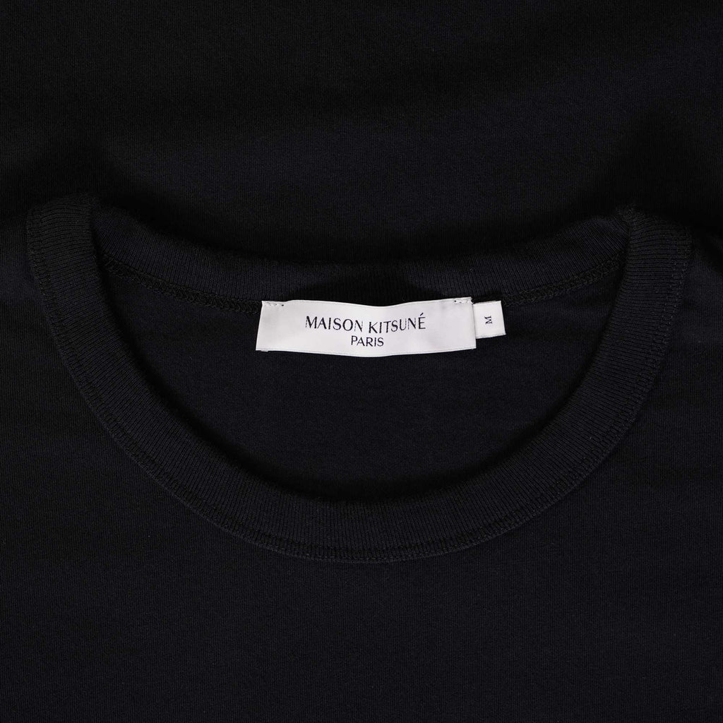 Maison Kitsune Navy Fox Patch Classic Pocket T-Shirt - Black
