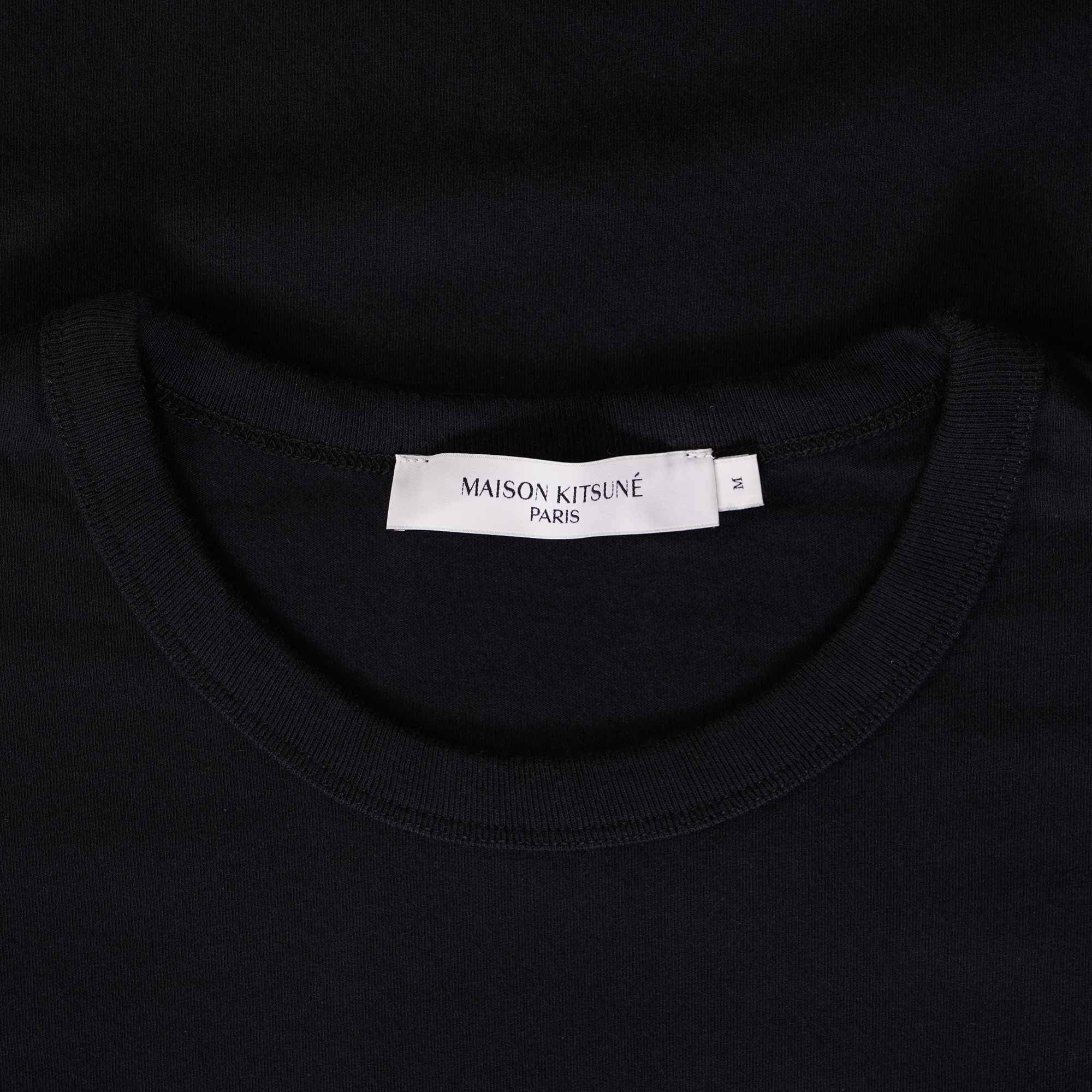 Maison Kitsune Navy Fox Patch Classic Pocket T-Shirt - Black
