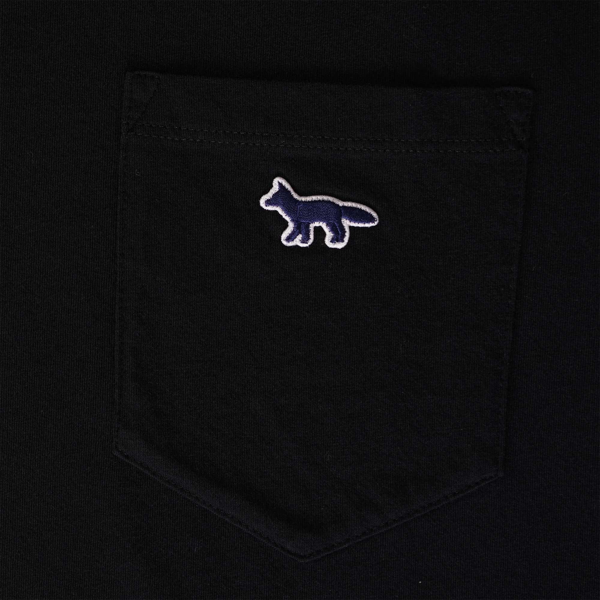 Maison Kitsune Navy Fox Patch Classic Pocket T-Shirt - Black