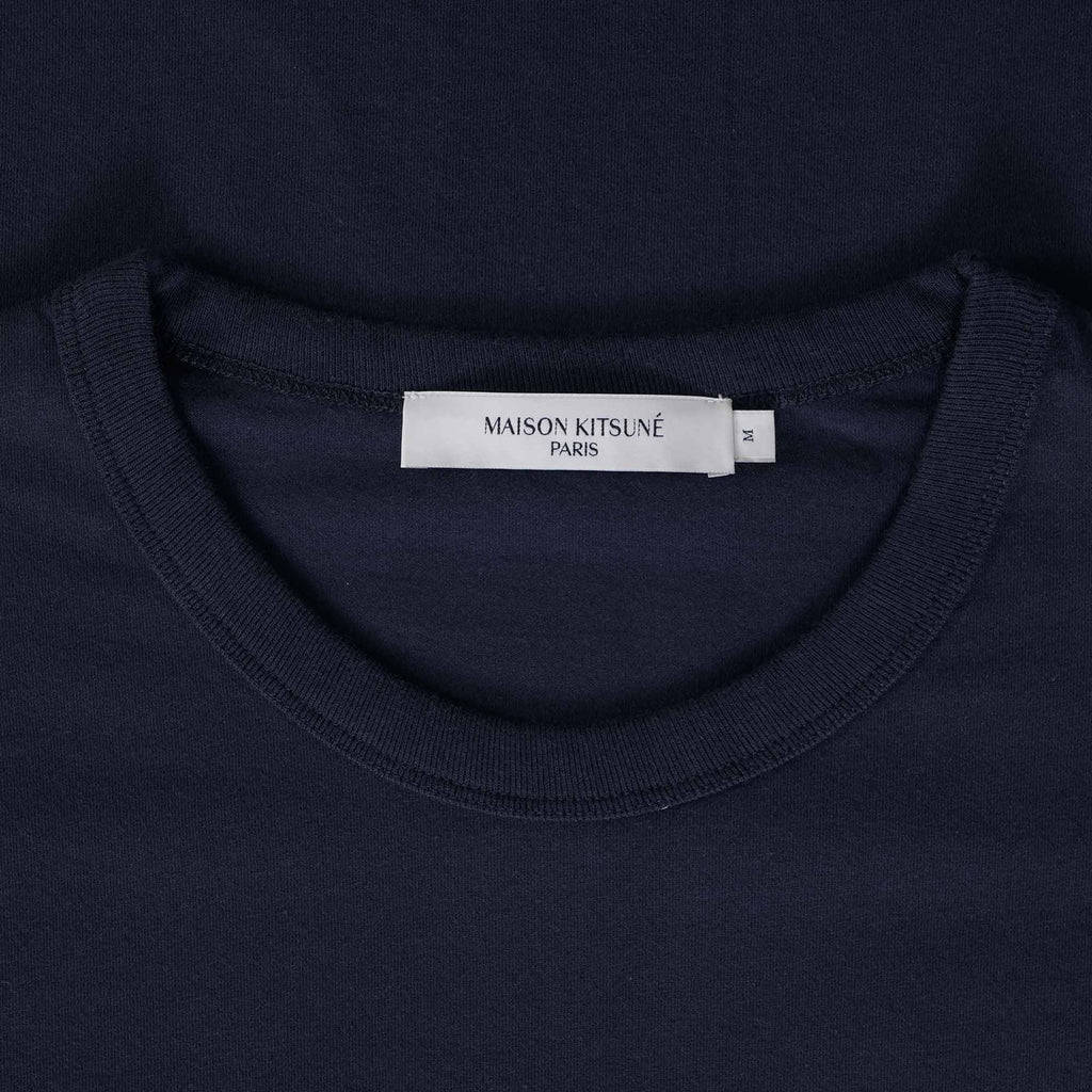 Maison Kitsune Tricolour Fox Patch Classic Patch Pocket T-Shirt - Navy