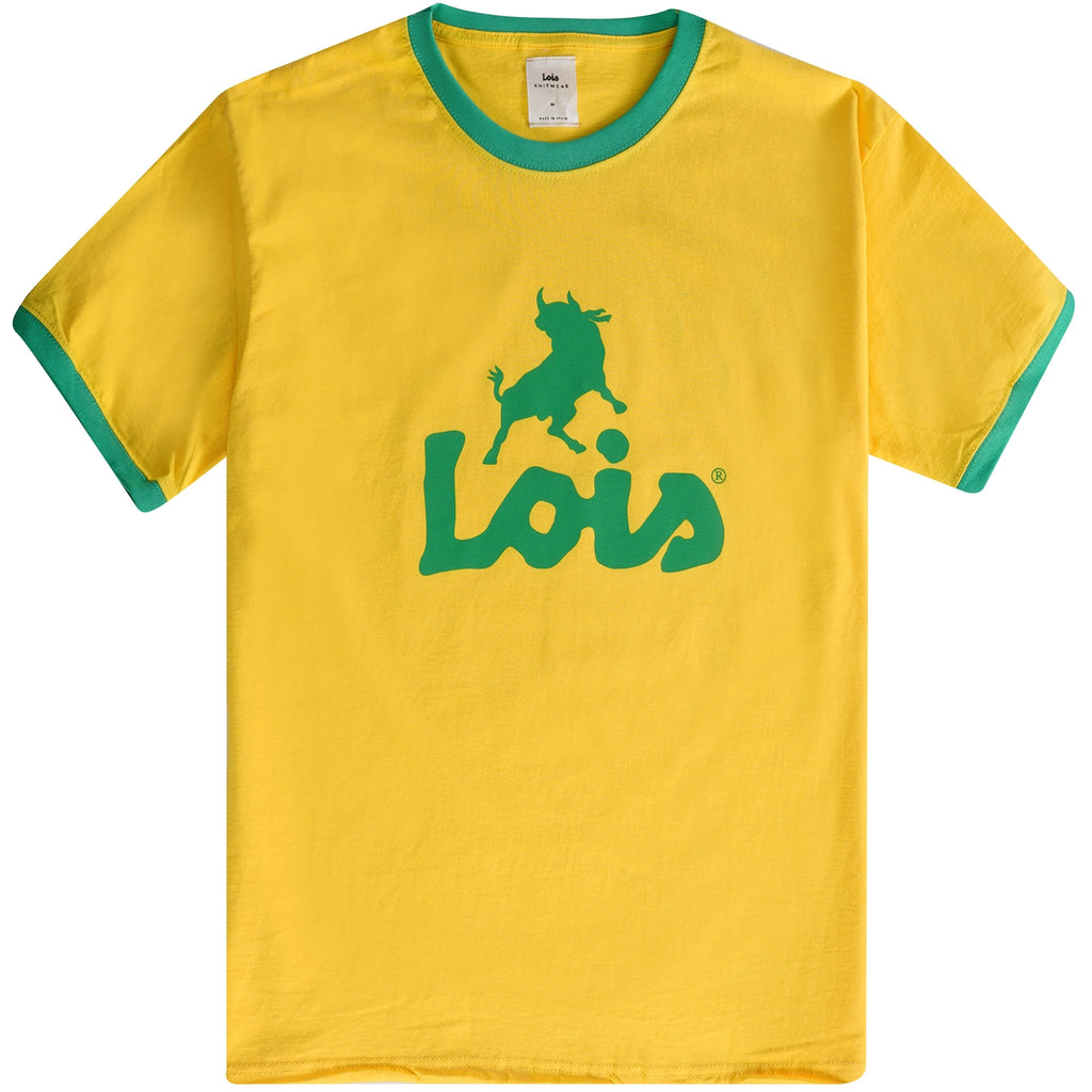 Lois Jeans Ringer Logo T-Shirt - Yellow
