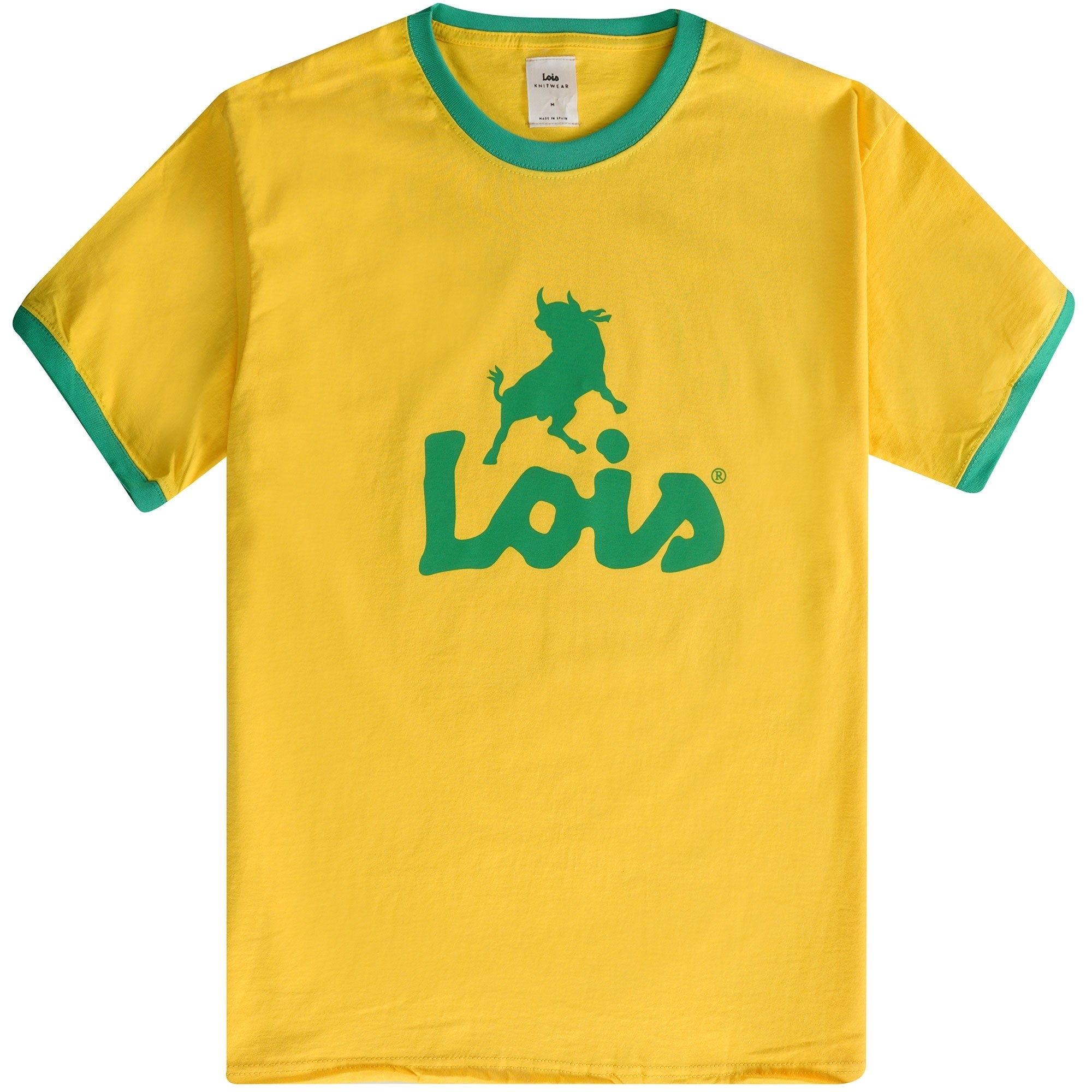 Lois Jeans Ringer Logo T-Shirt - Yellow