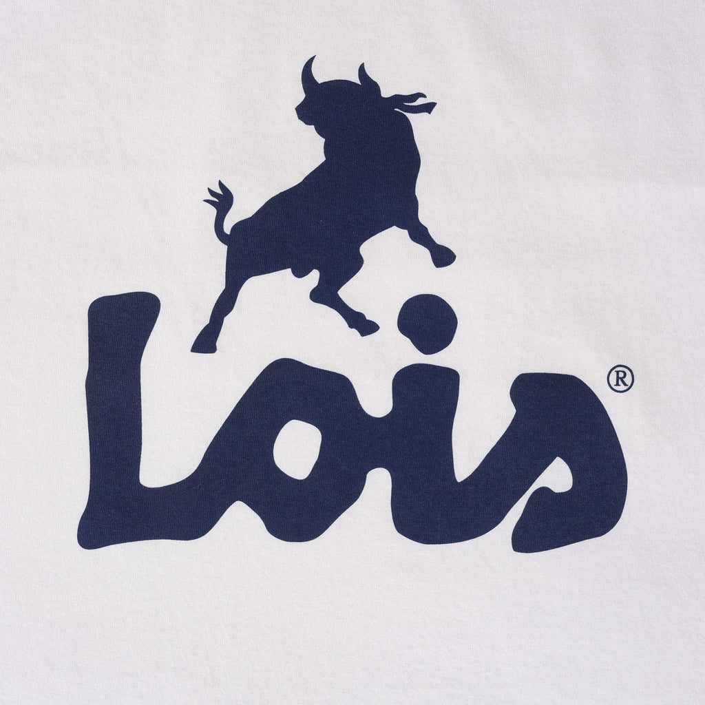 Lois Jeans Ringer Logo T-Shirt - White/Navy