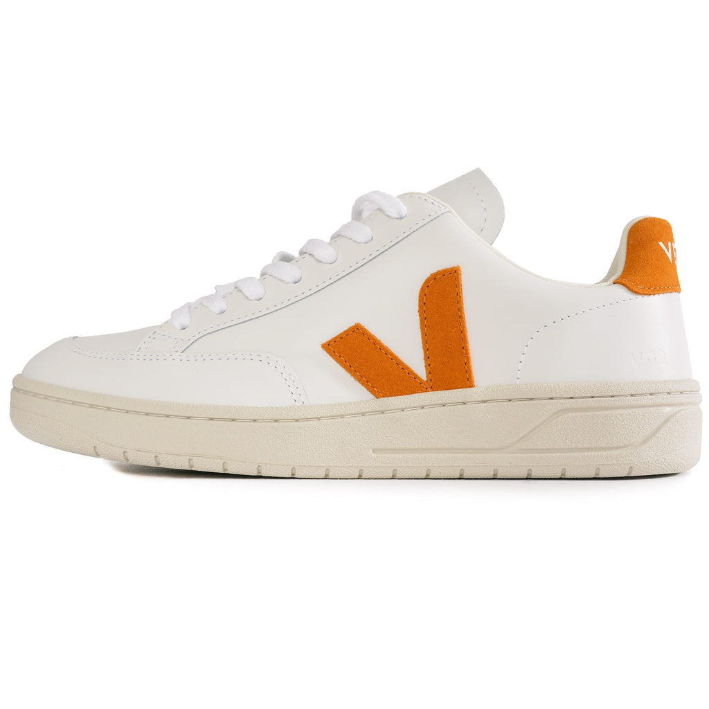 Veja Women's V-12 Leather - Extra White/Pumpkin