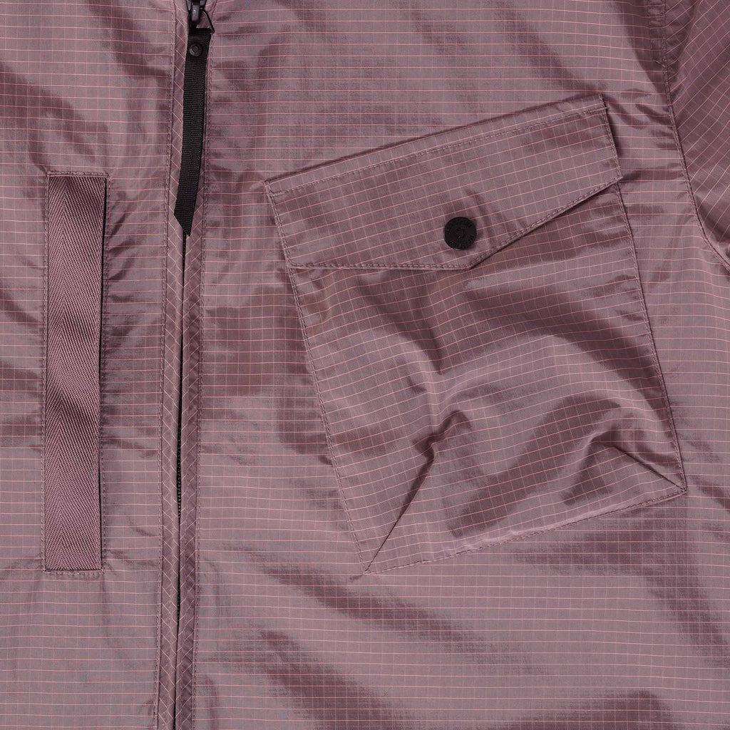 Ma Strum Nylon Grid Overshirt - Mud Pink