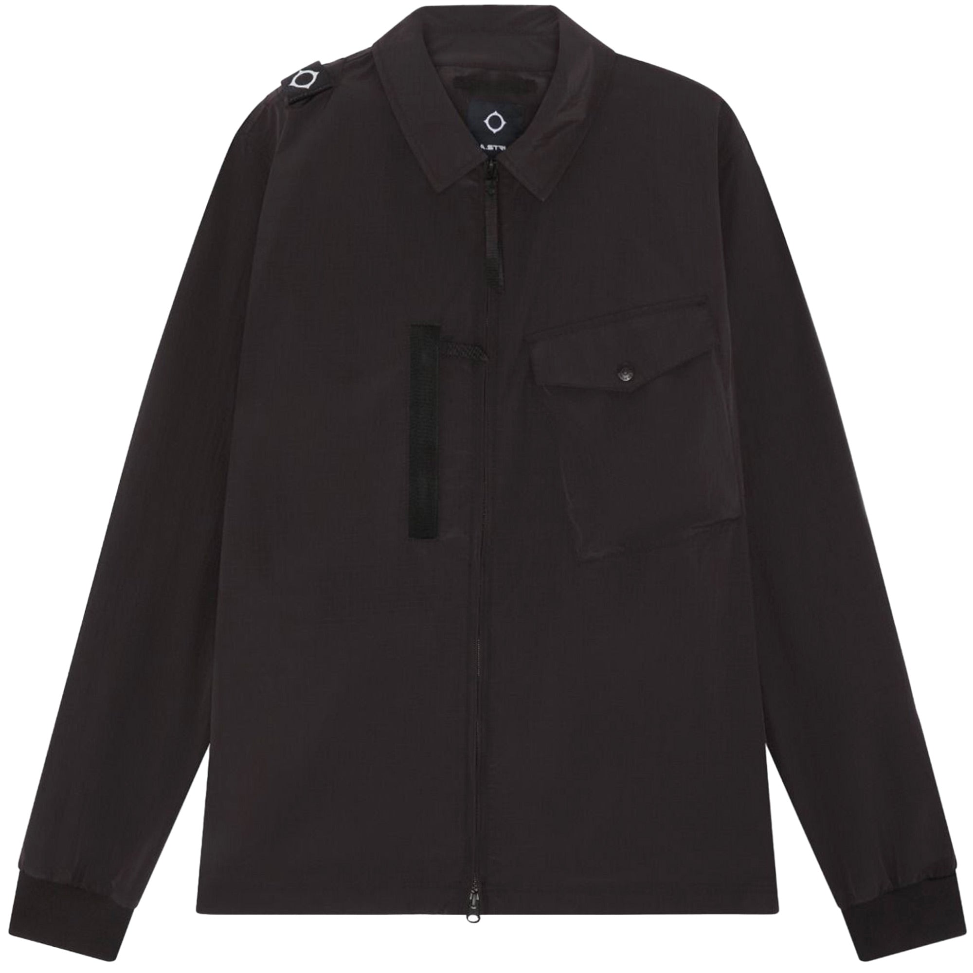 Ma Strum Nylon Grid Overshirt - Jet Black