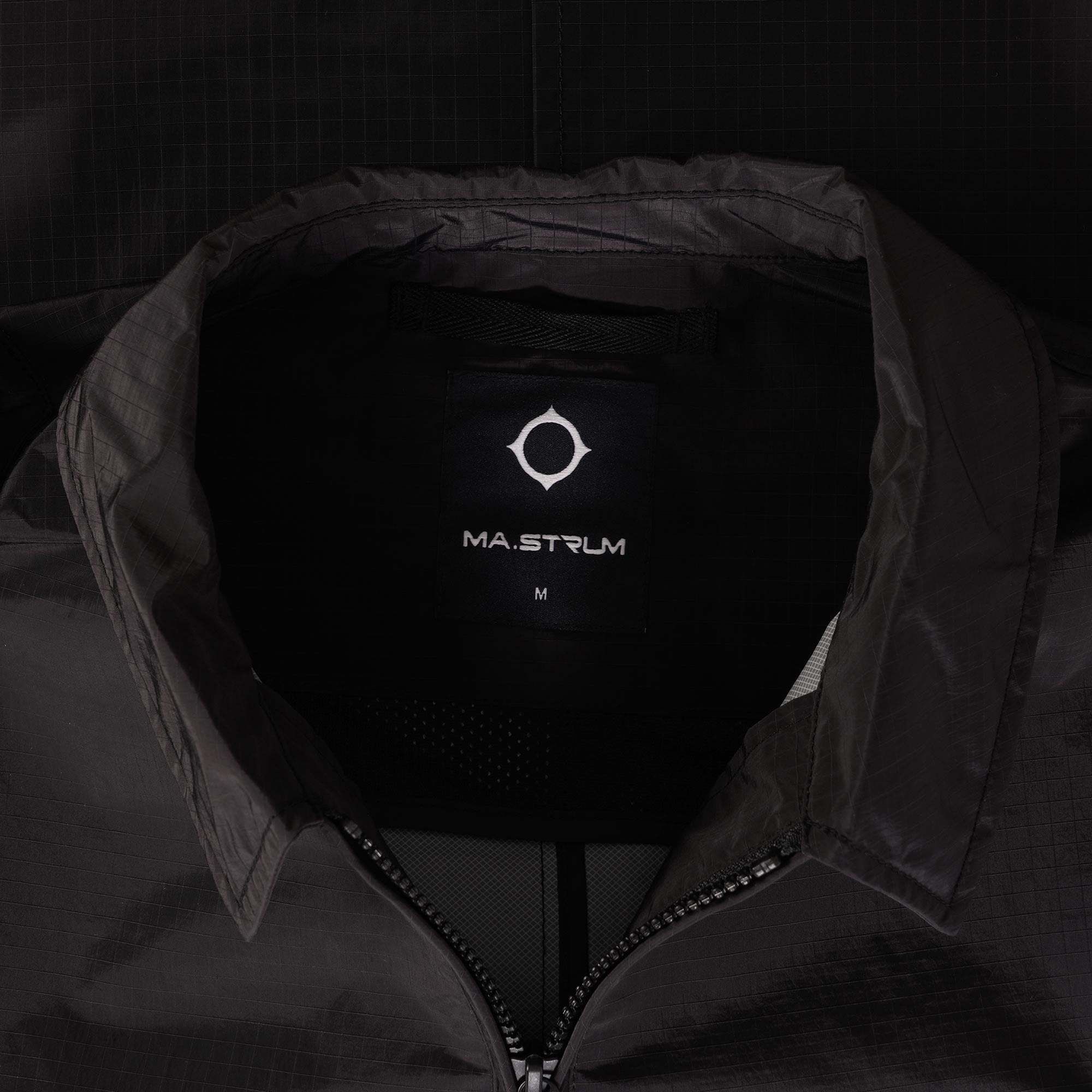 Ma Strum Nylon Grid Overshirt - Jet Black