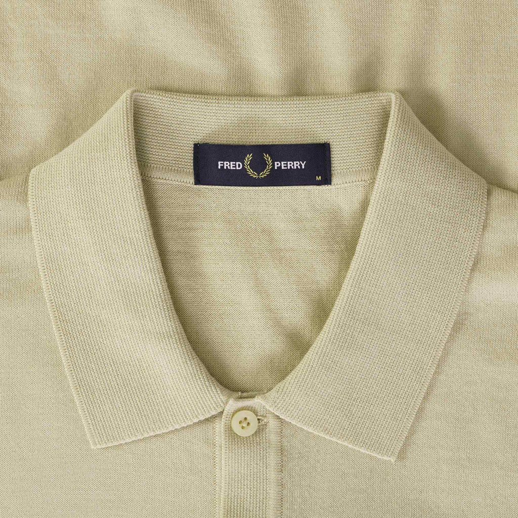 Fred Perry K5 Short Sleeve Knitted Shirt - Oatmeal