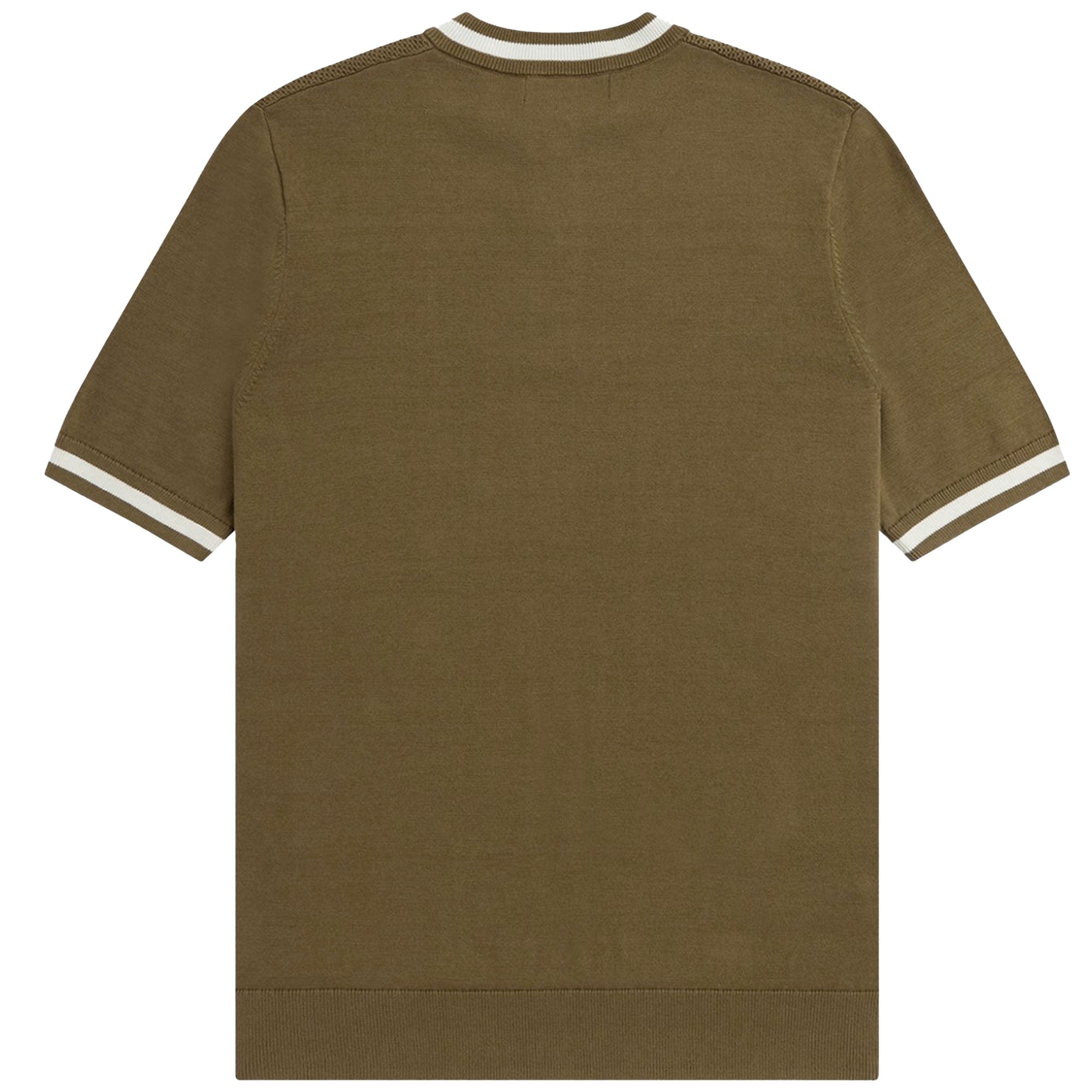 Fred Perry K5 Textured Front Knitted Henley - Shaded Stone